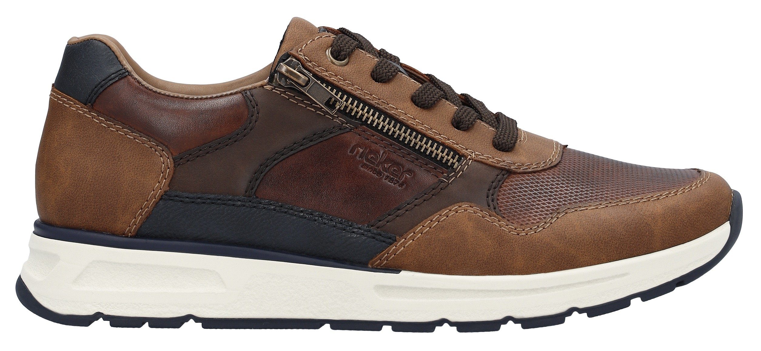 Rieker Sneakers met gepolsterde schaprand, vrijetijdsschoen, lage schoen, veterschoen