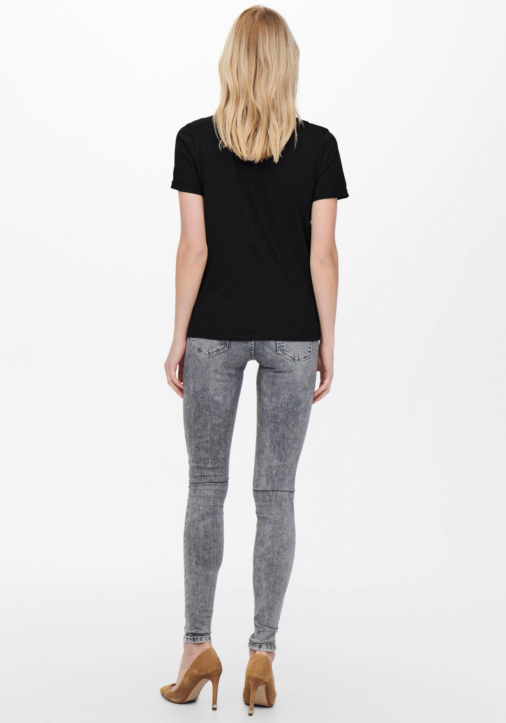 Only Shirt met korte mouwen ONLKITA S/S LOGO TOP NOOS