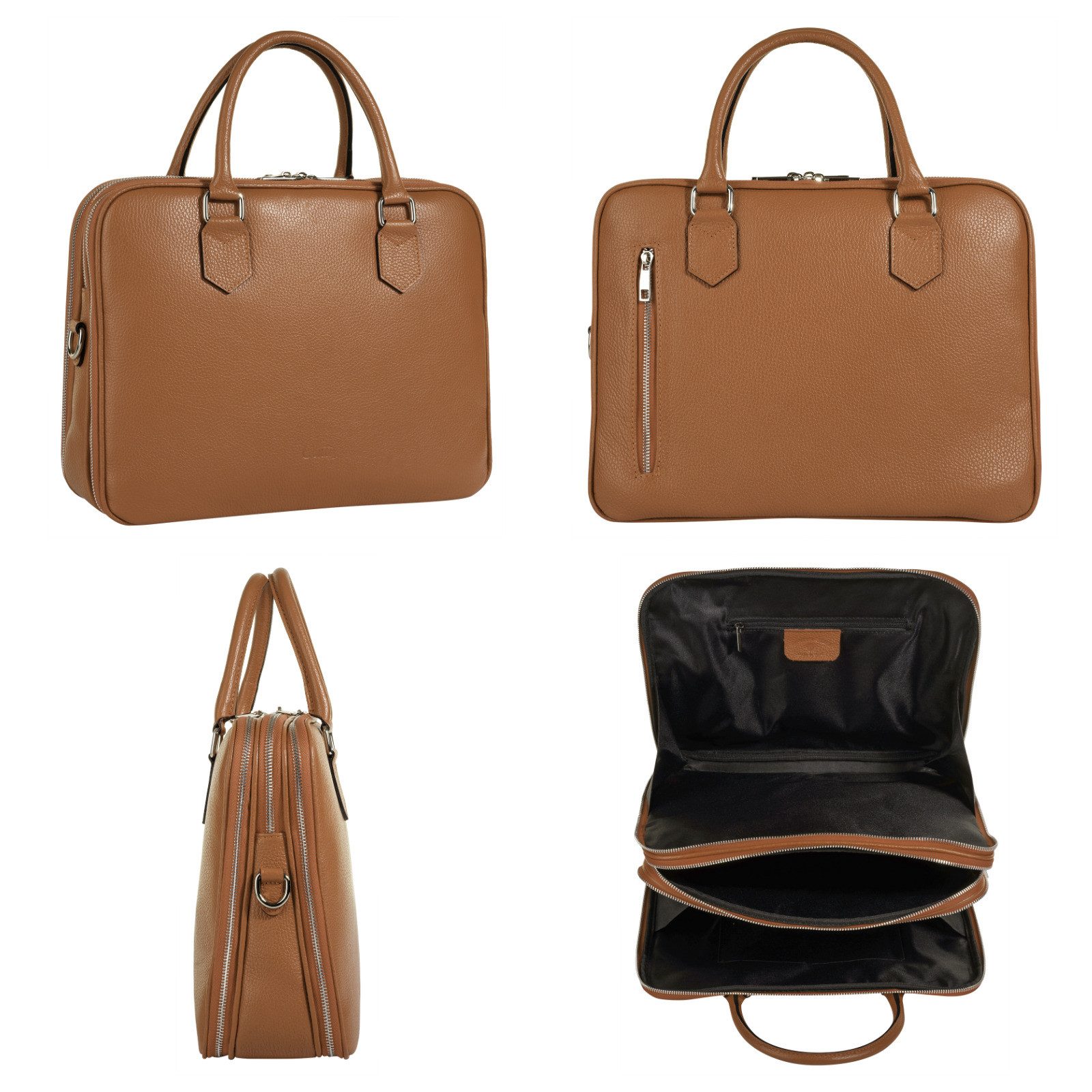 Cluty Aktetas echt leer, made in italy