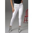 aniston casual skinny fit jeans regular waist - met gerafelde voetzoom wit