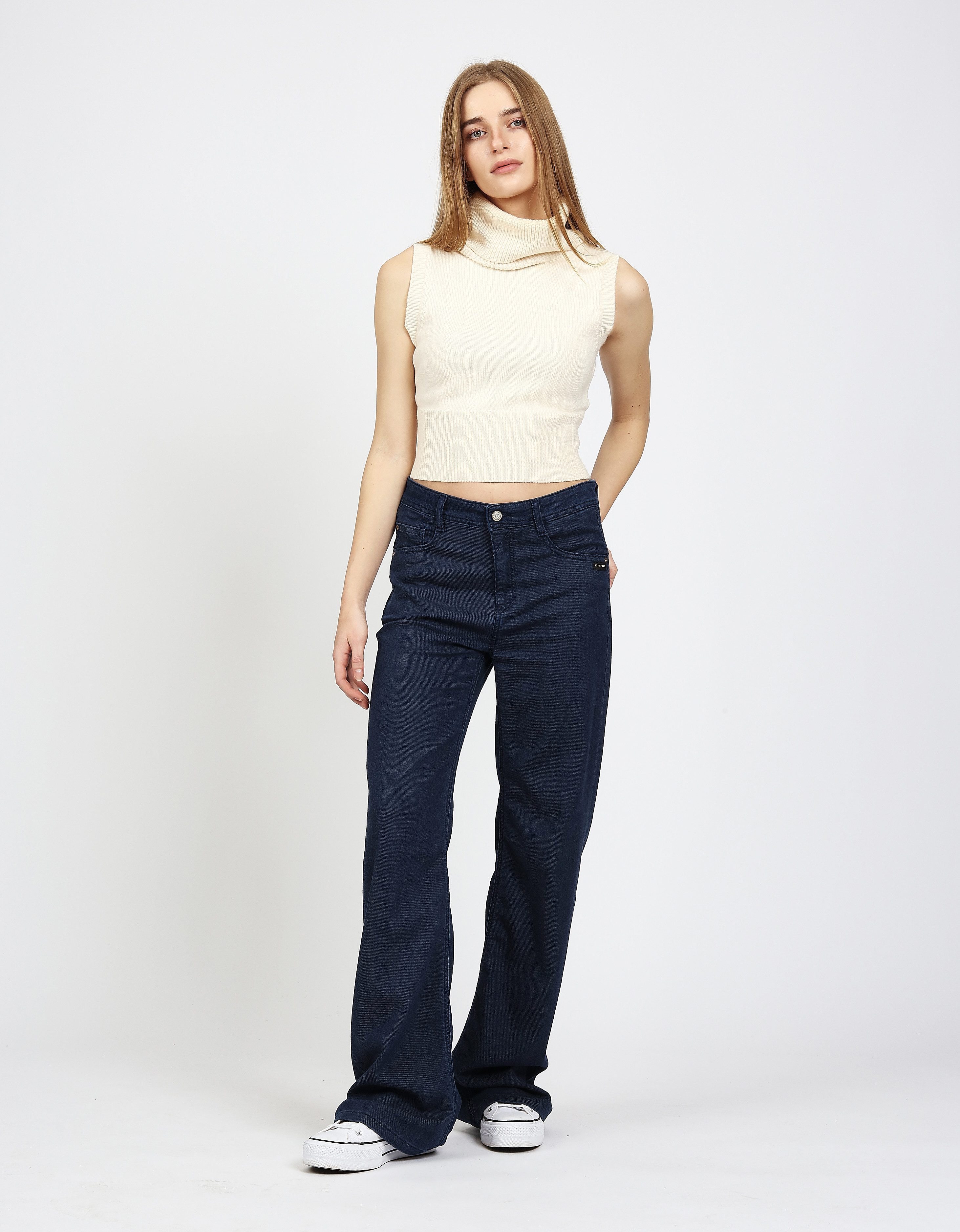 GANG 5-pocket jeans 94AMELIE WIDE van zacht sweat denim