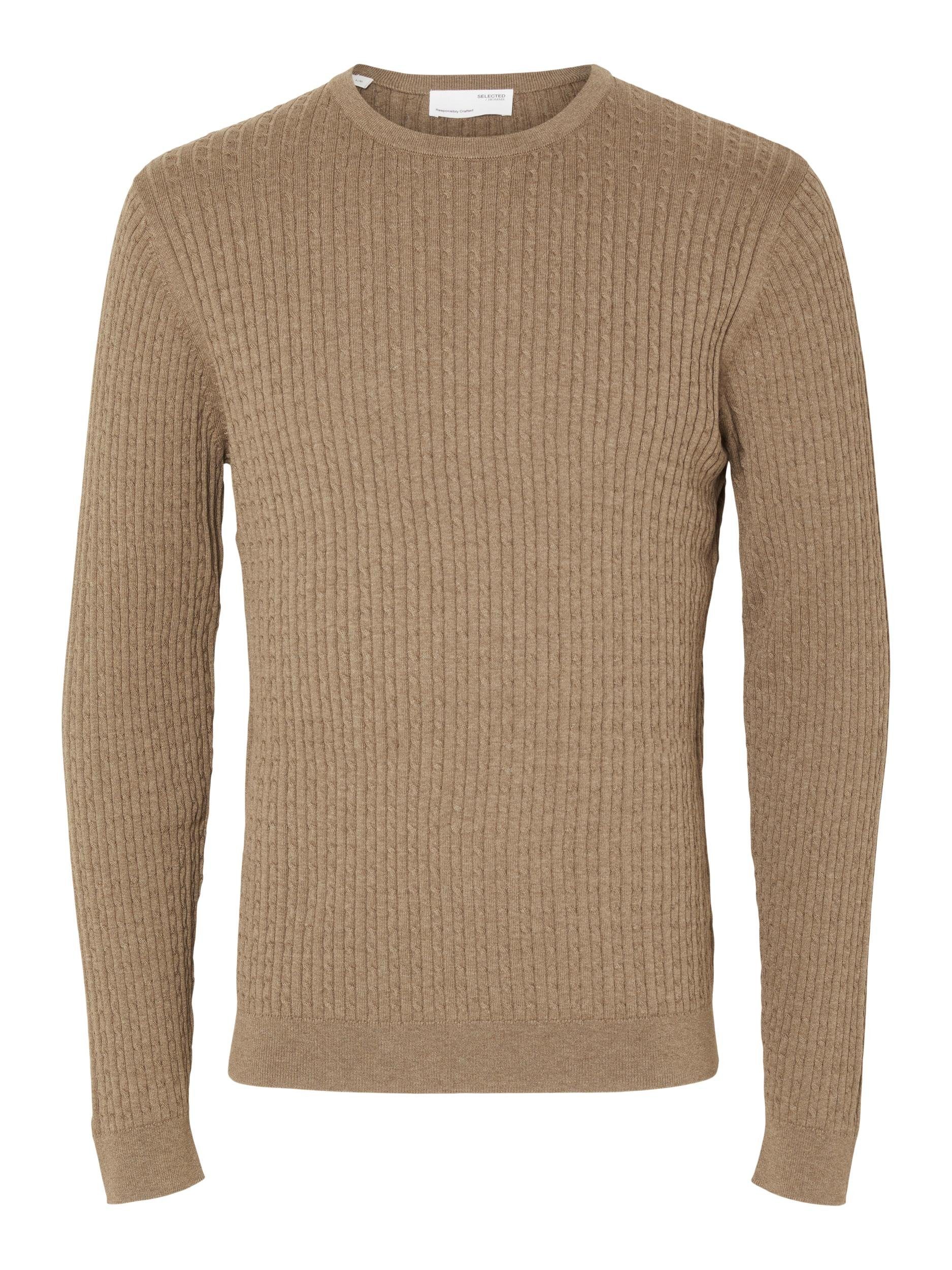 SELECTED HOMME Trui met ronde hals SLHBERG CABLE CREW NECK NOOS