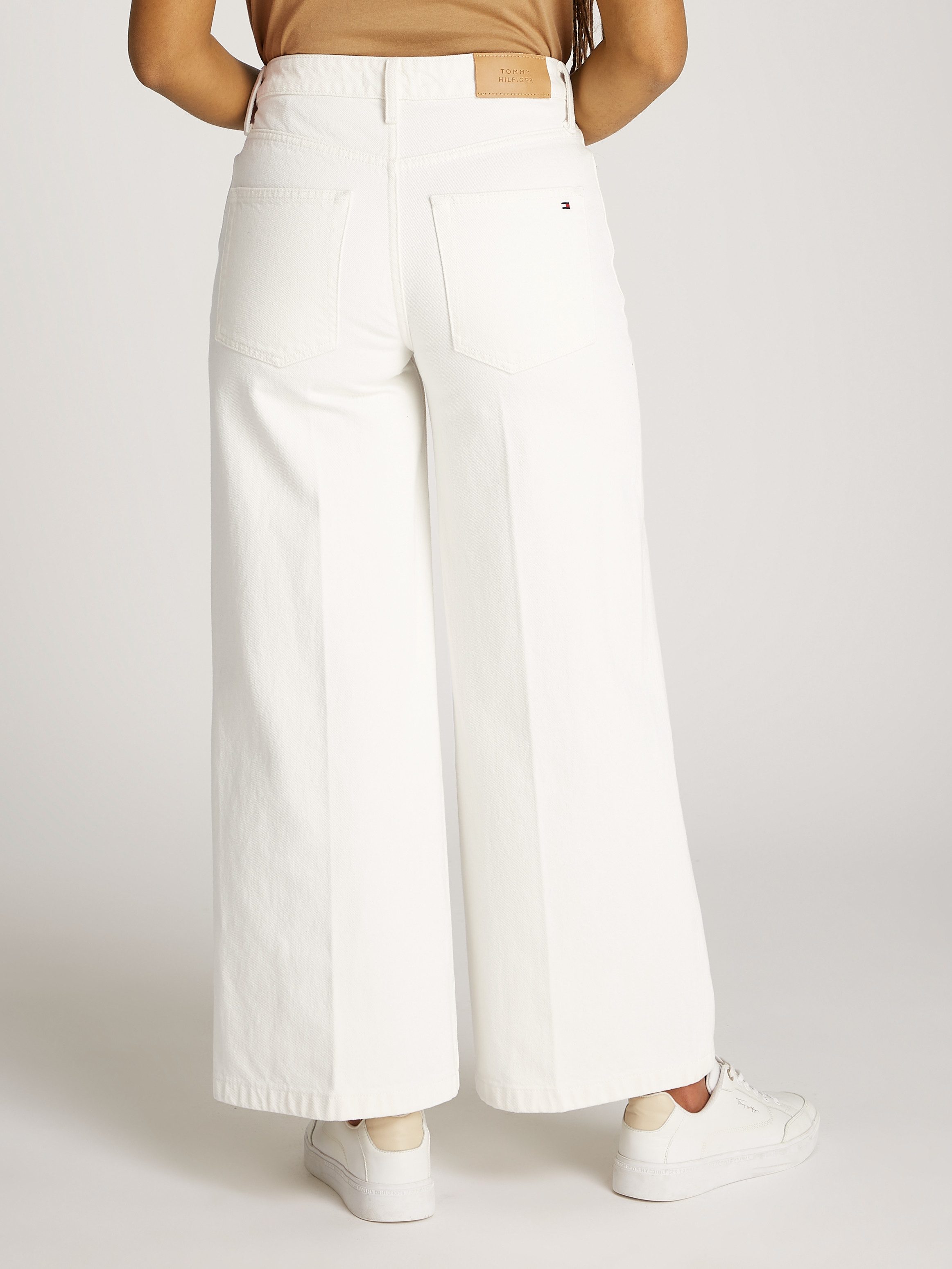 Tommy Hilfiger Wijde jeans WIDE LEG HW LOU met logo-badge met nagels met persplooien