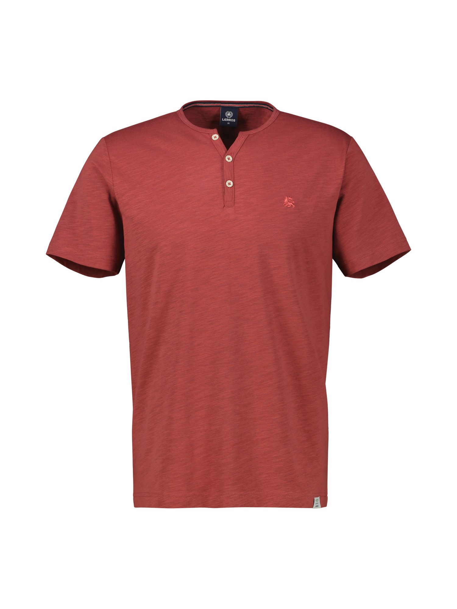 Lerros Henleyshirt LERROS serafino-shirt in effen structuurstof