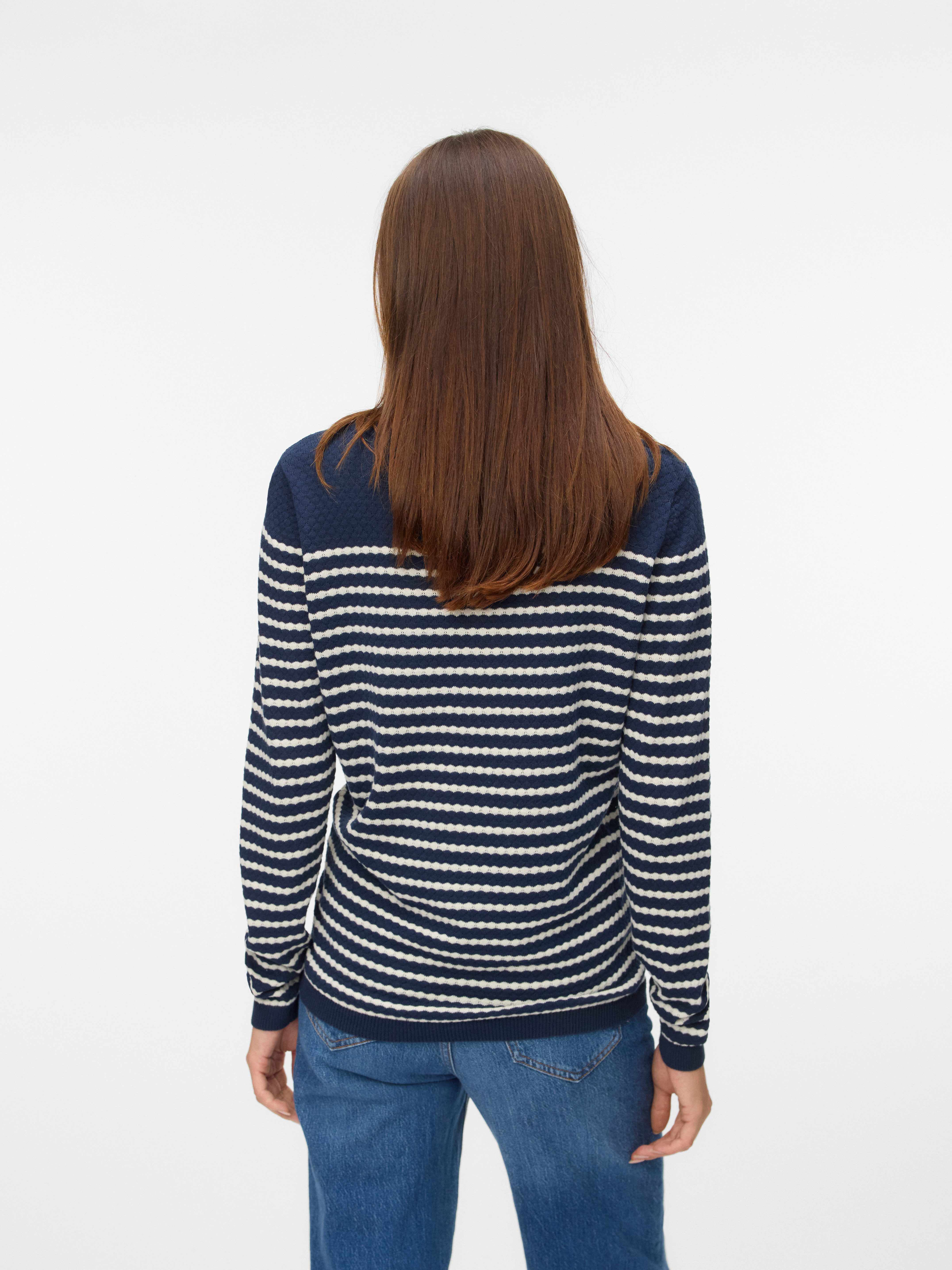 Vero Moda Trui met ronde hals VMCARE STRUCTURE LS O-NECK BLOU NOOS