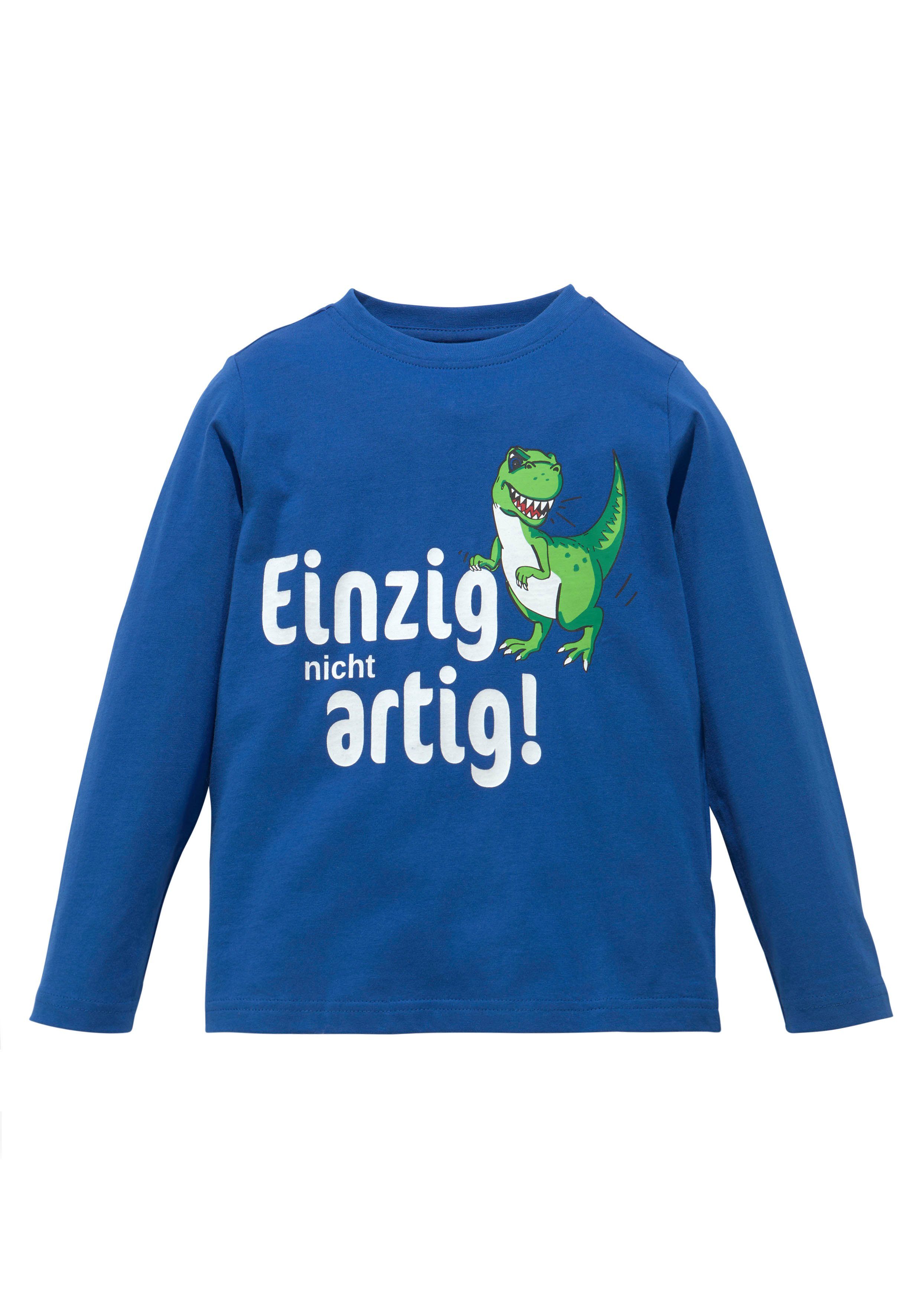 KIDSWORLD Shirt met lange mouwen EINZIG NICHT ARTG! Lange mouwen, basic pasvorm, bedrukt, ronde hals