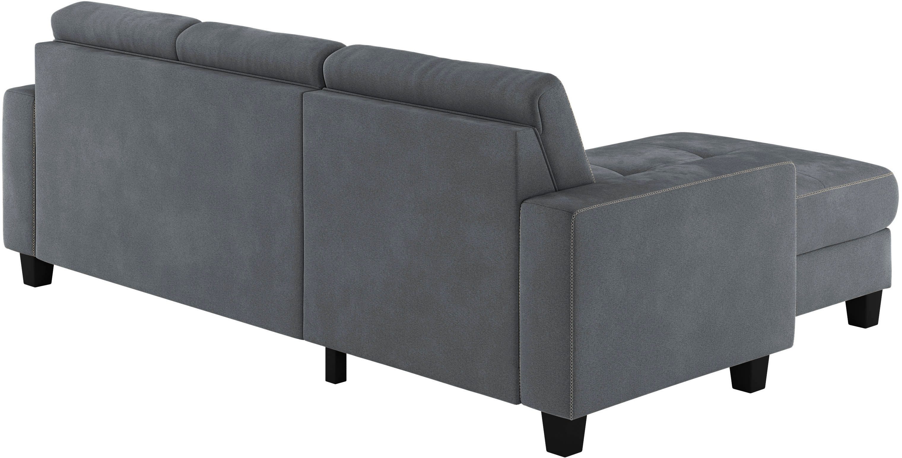 Places of Style Hoekbank Varese Kruisnaad in beige