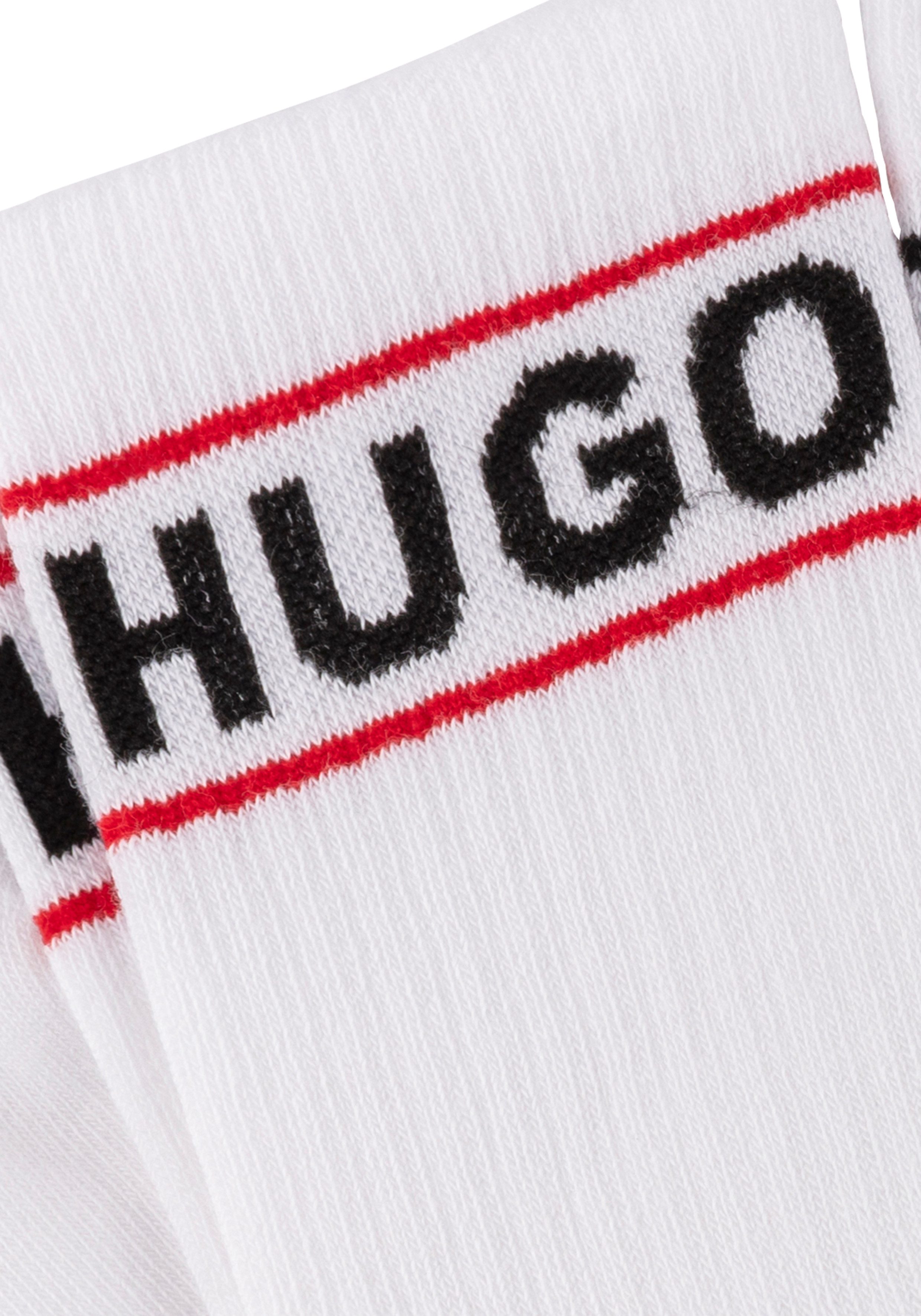 HUGO underwear Vrijetijdssokken 3P QSRIB SPORTY CC W met contrasterend logo-detail (3 paar, Set van 3)