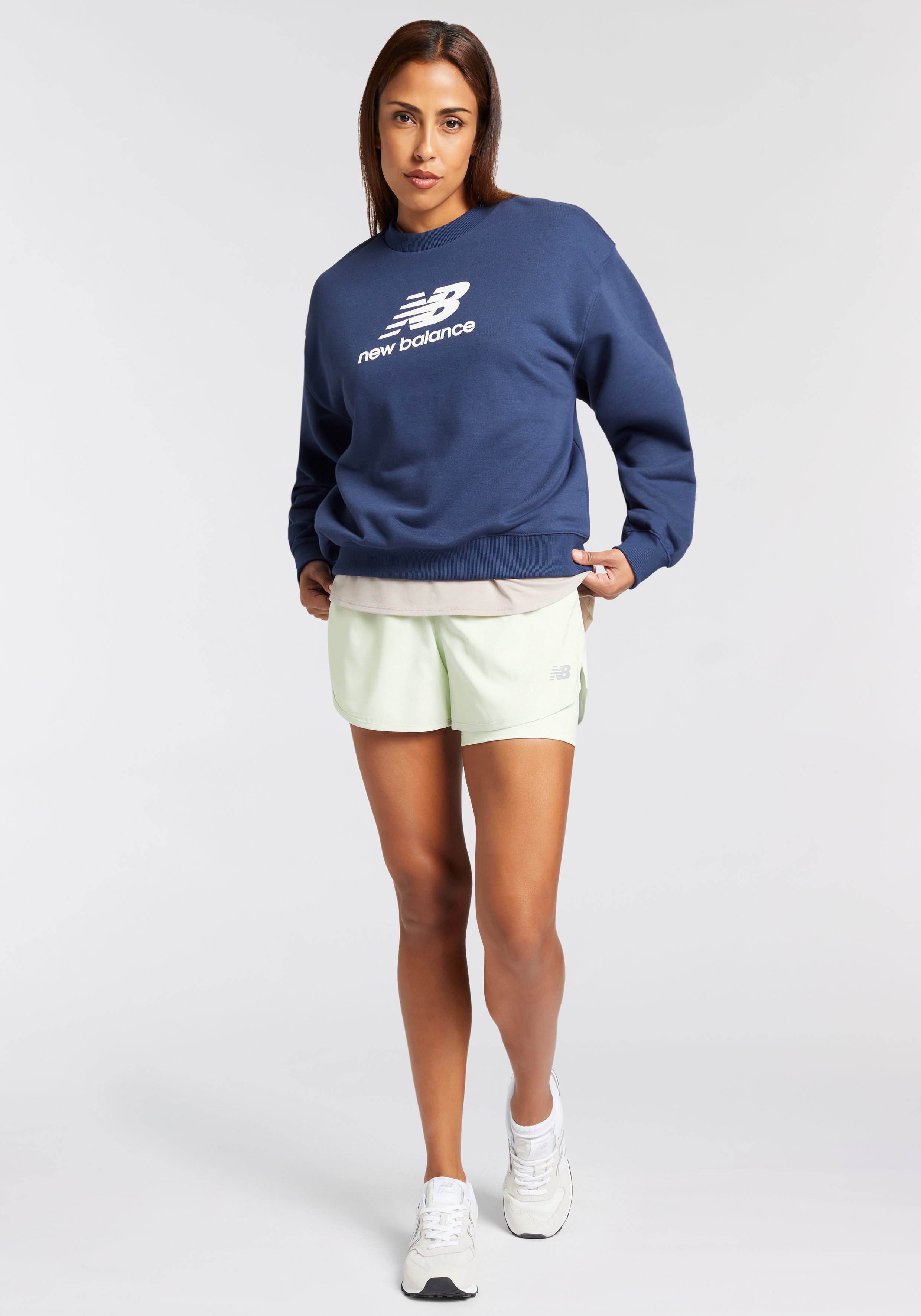 New Balance Hoodie Sport Essentials French Terryogo CrewONARCH BURGUNDY