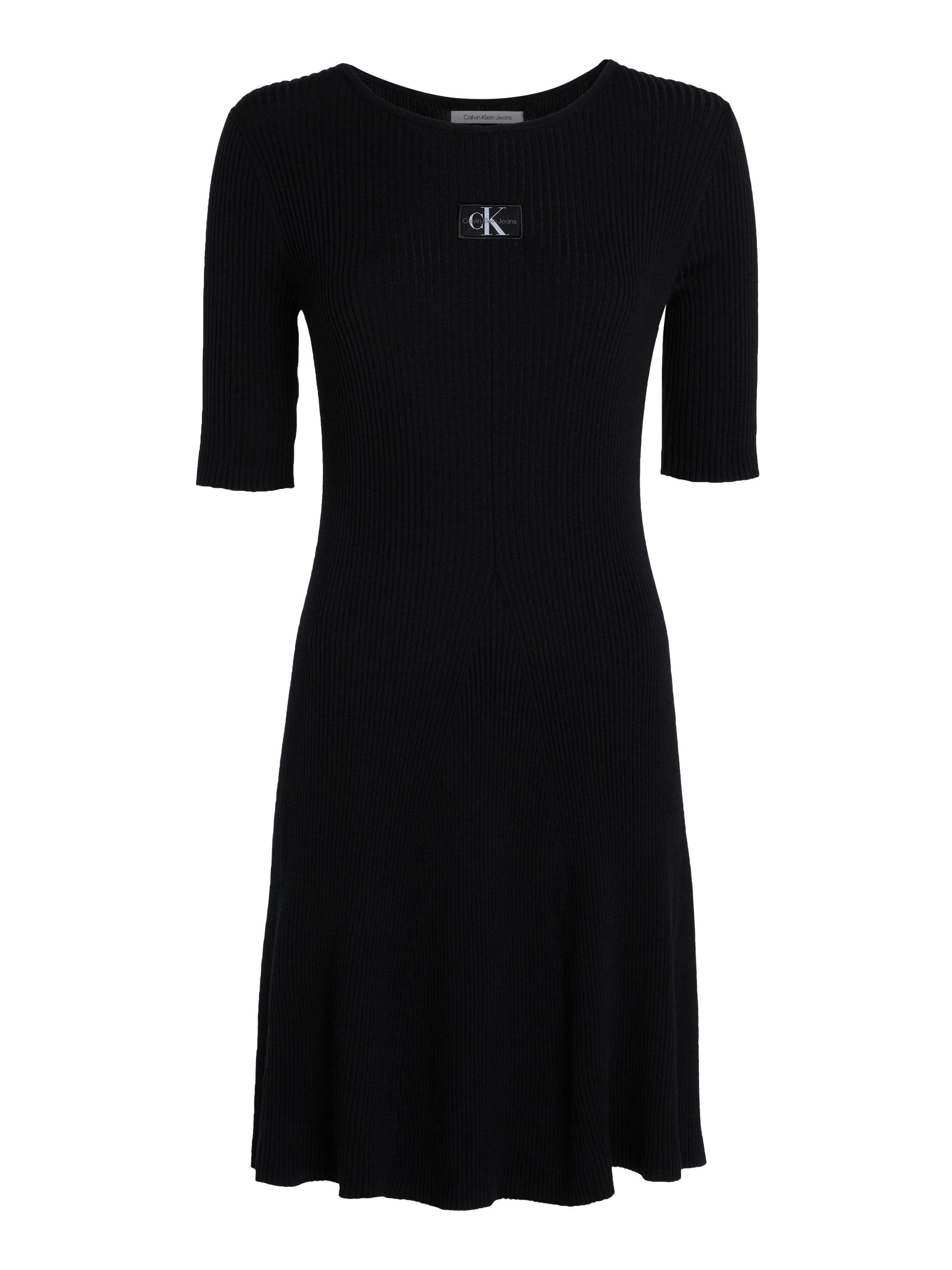Calvin Klein Sweatjurk WOVEN LABEL SS SWEATER DRESS
