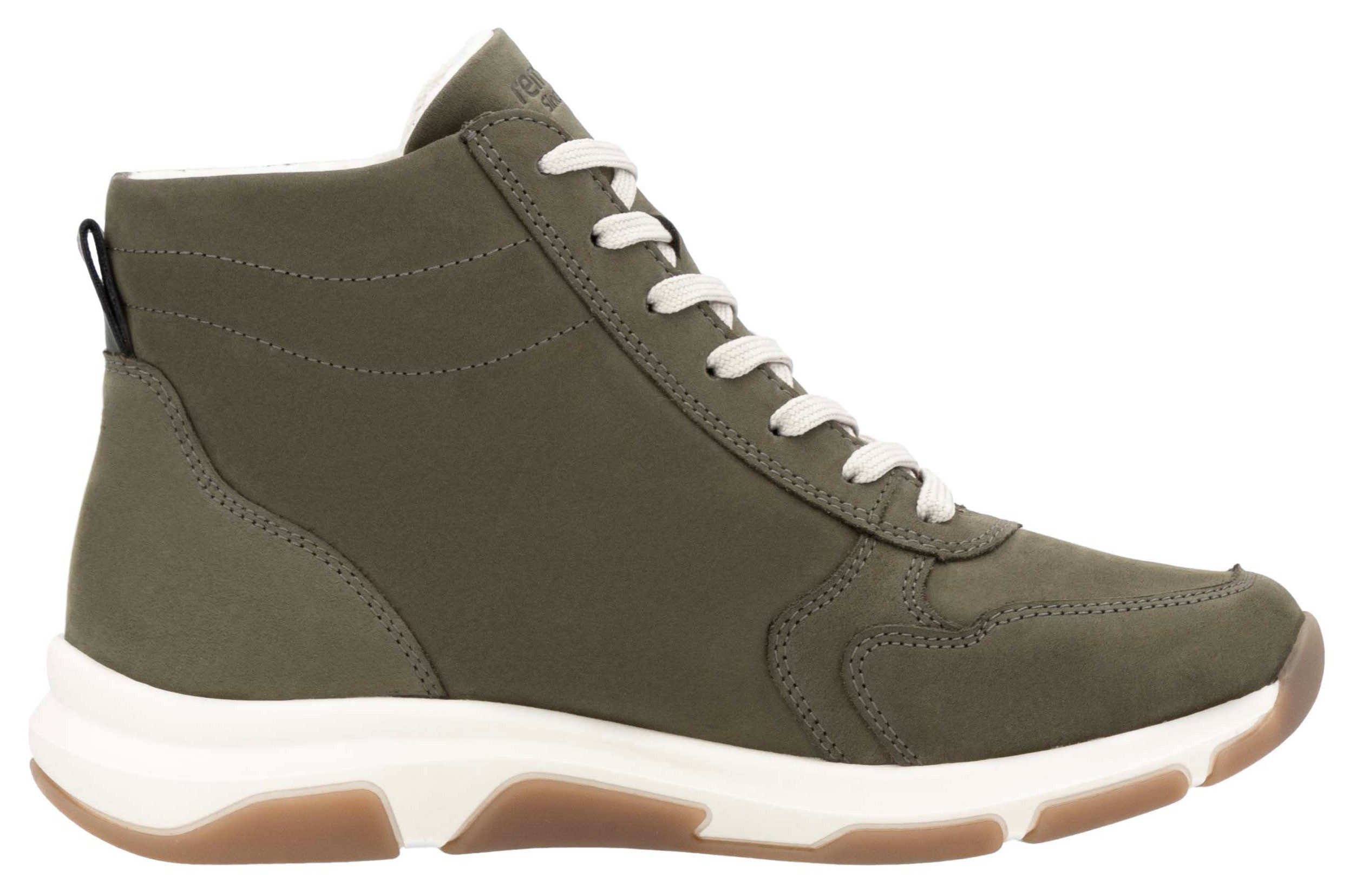 Remonte Sneakers met sleehak high-top sneaker, veterschoen, vrijetijdsschoen met buitenrits