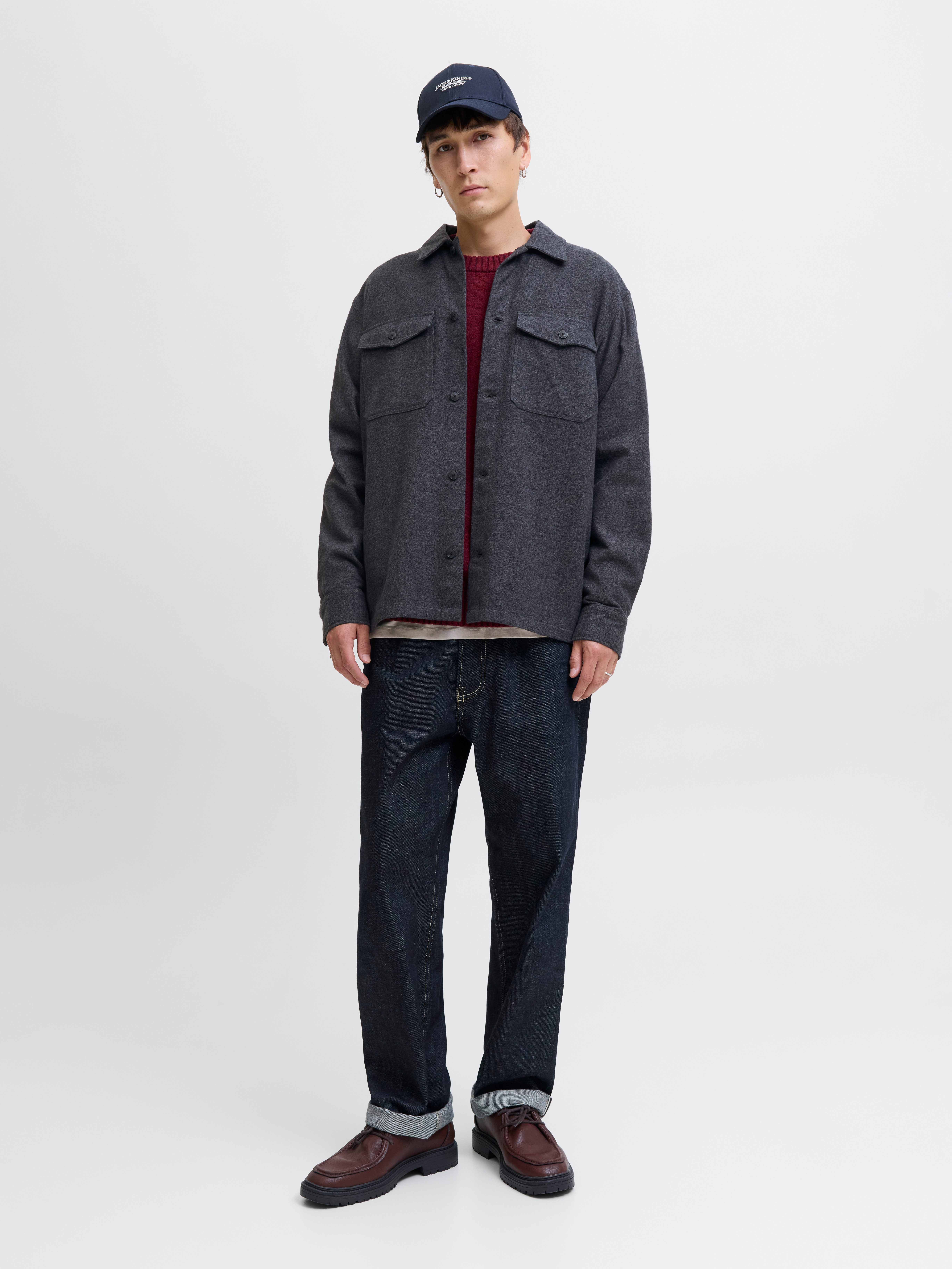 Jack & Jones Overhemd met lange mouwen JJEPERFECT MELANGE OVERSHIRT LS SN