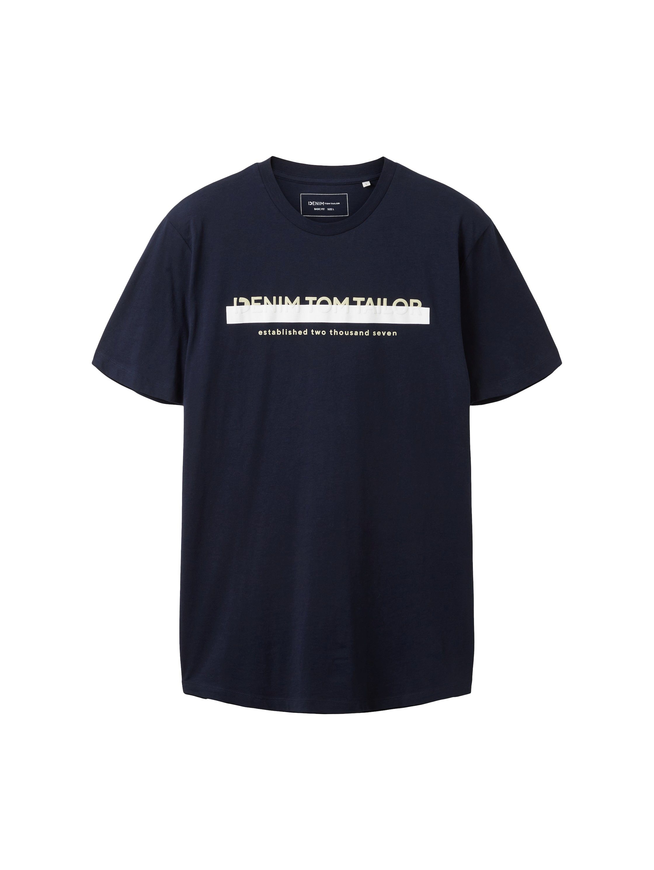 Tom Tailor Denim T-shirt met logo-frontprint