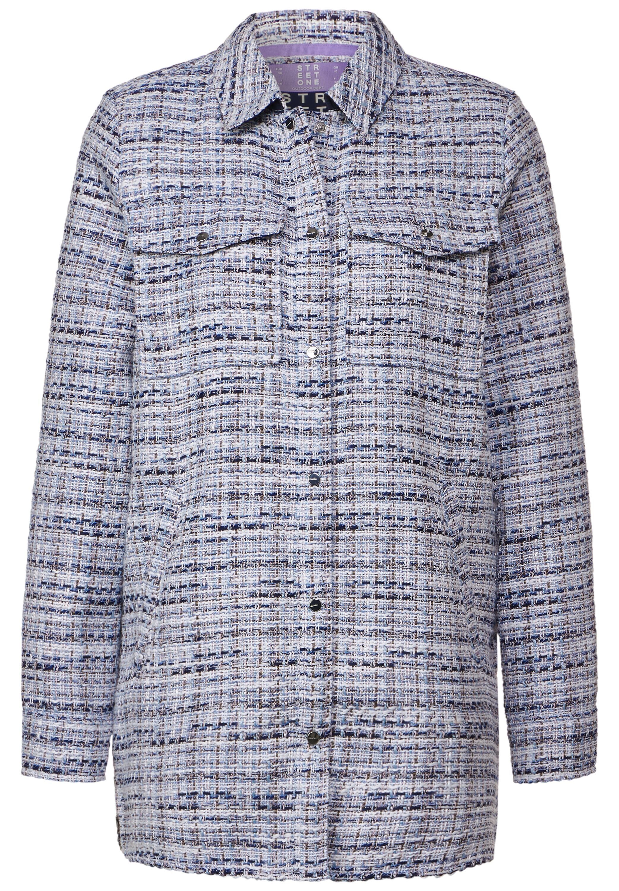 STREET ONE Lange blazer in meerkleurige bouclé-look