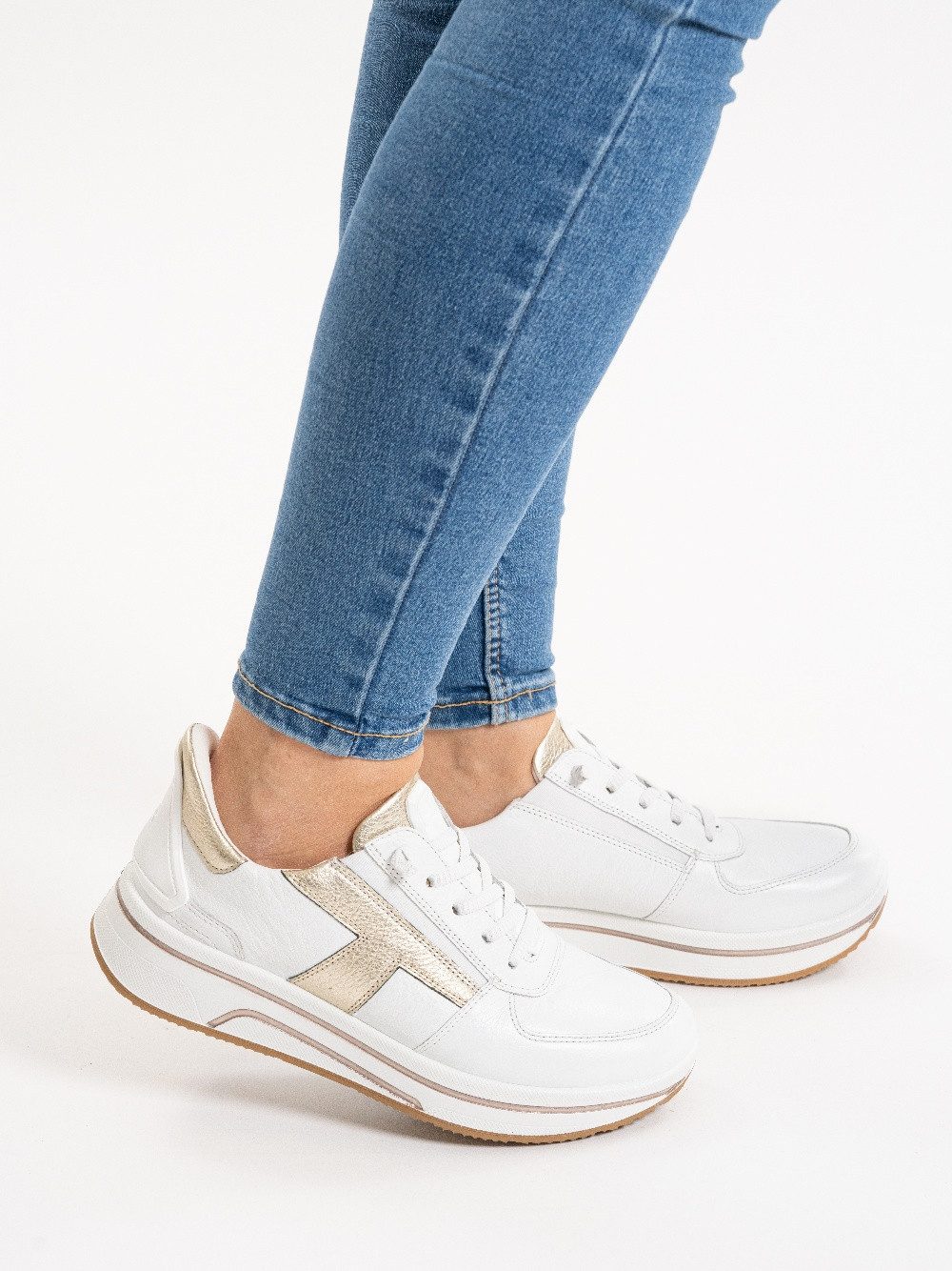 Ara Slip-on sneakers Sapporo , vrijetijdsschoen, veterschoen met frotté voering, h-breedte
