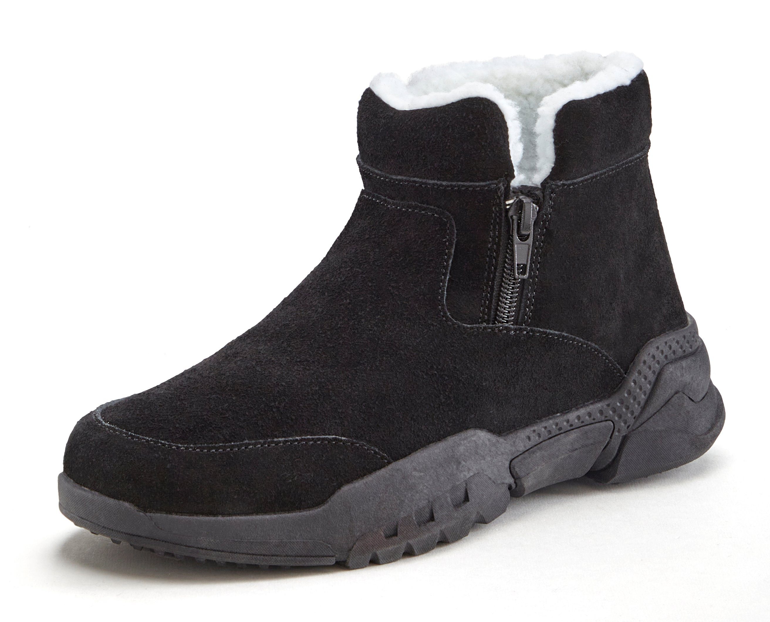 Vivance Laarsjes van veloursleer en met warme voering, winterlaarzen, laarzen, boots