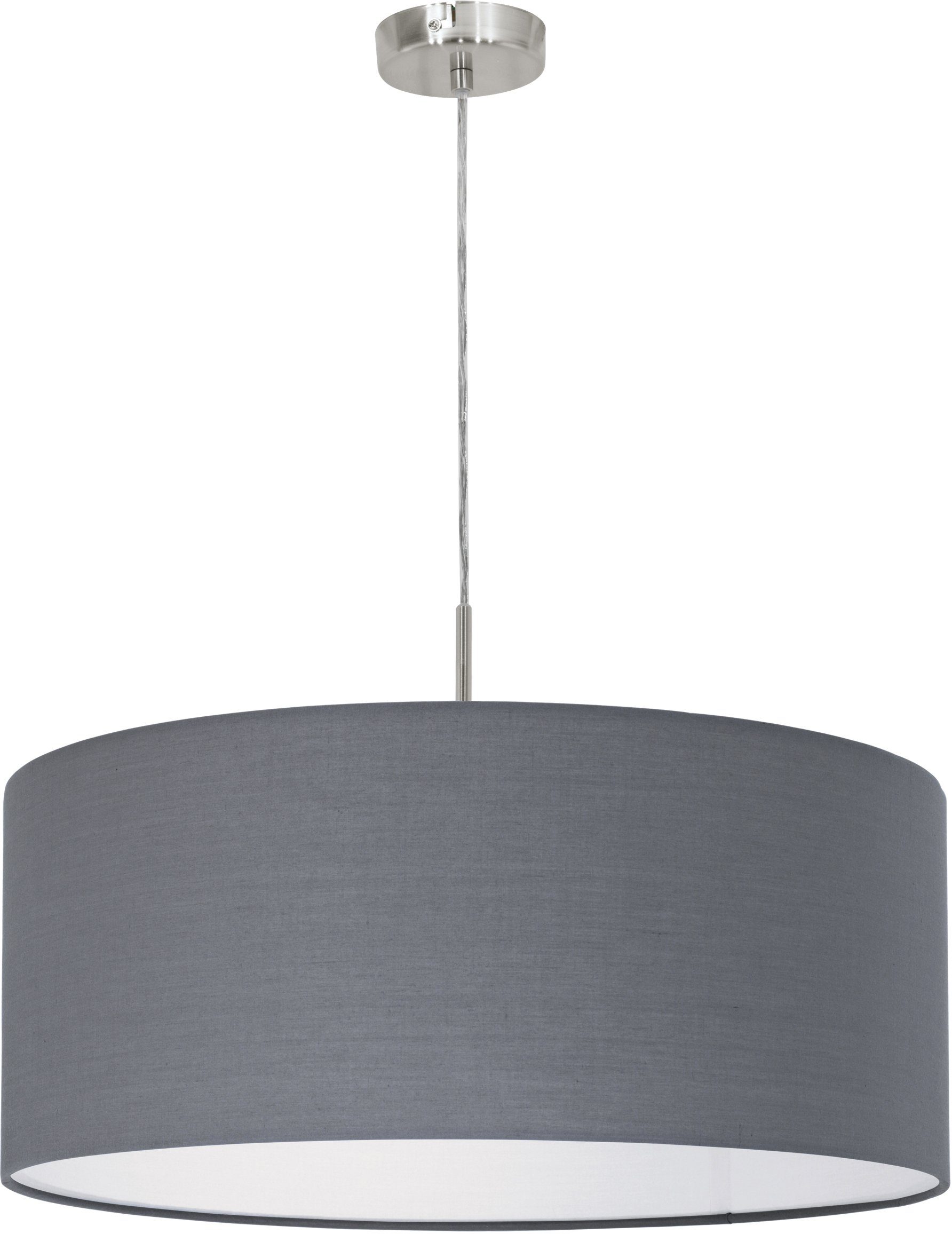 EGLO Hanglamp PASTERI nikkel-mat / ø53 x h110 cm / excl. 1x e27 (elk max. 60 w) / van stof
