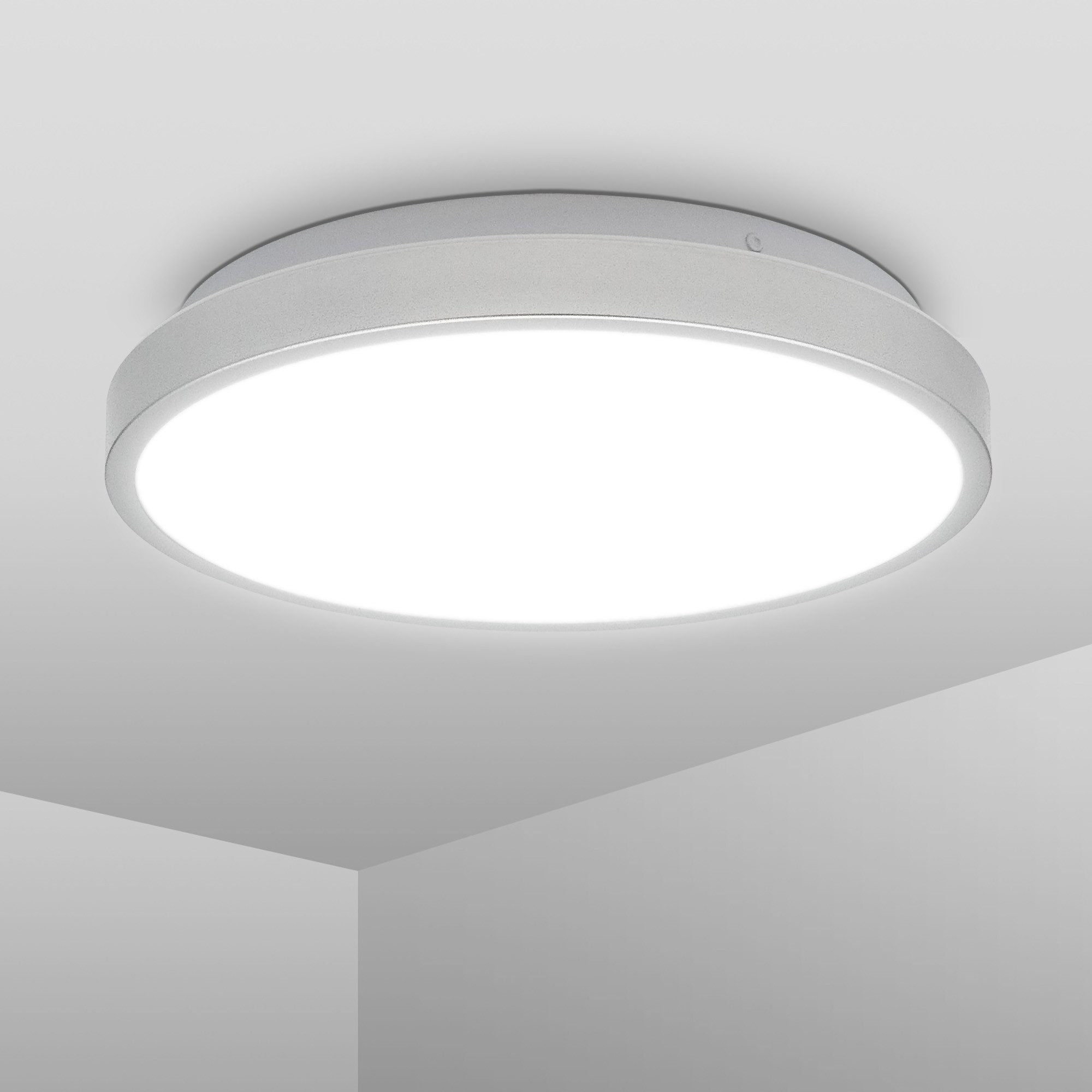 B.K.Licht Led-plafondlamp LED bad plafondlamp, zilverkleurig (1 stuk)