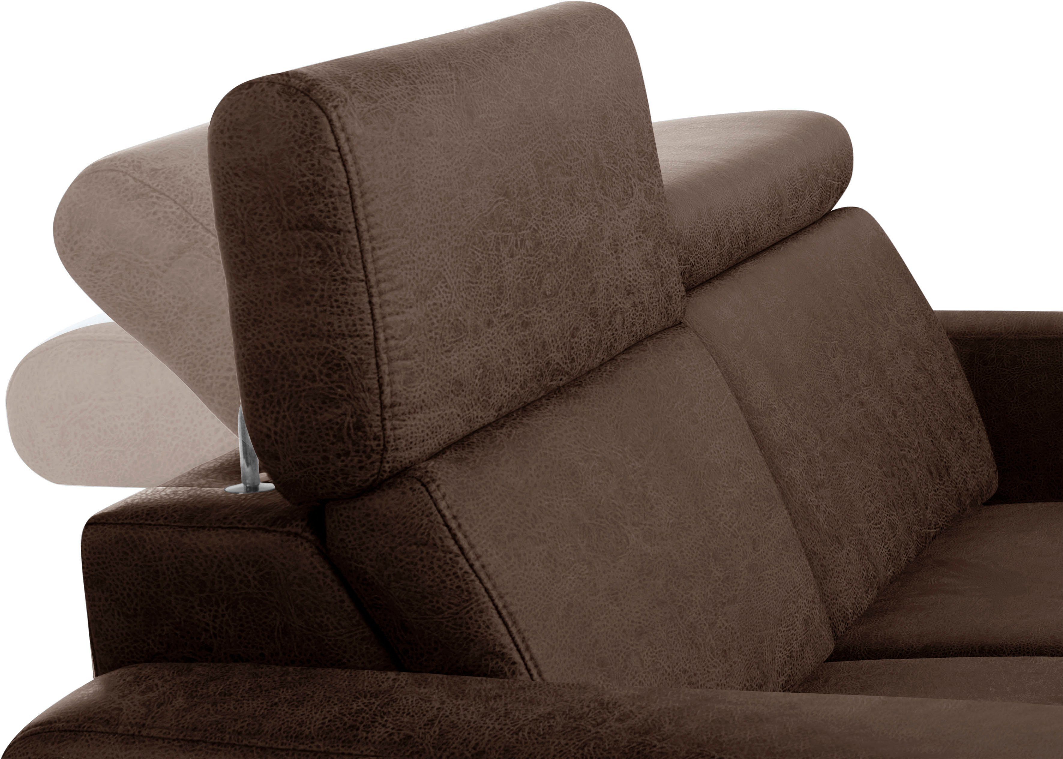 sit&more 2,5-zitsbank Bologna met verstelbare hoofdsteun en binnenvering