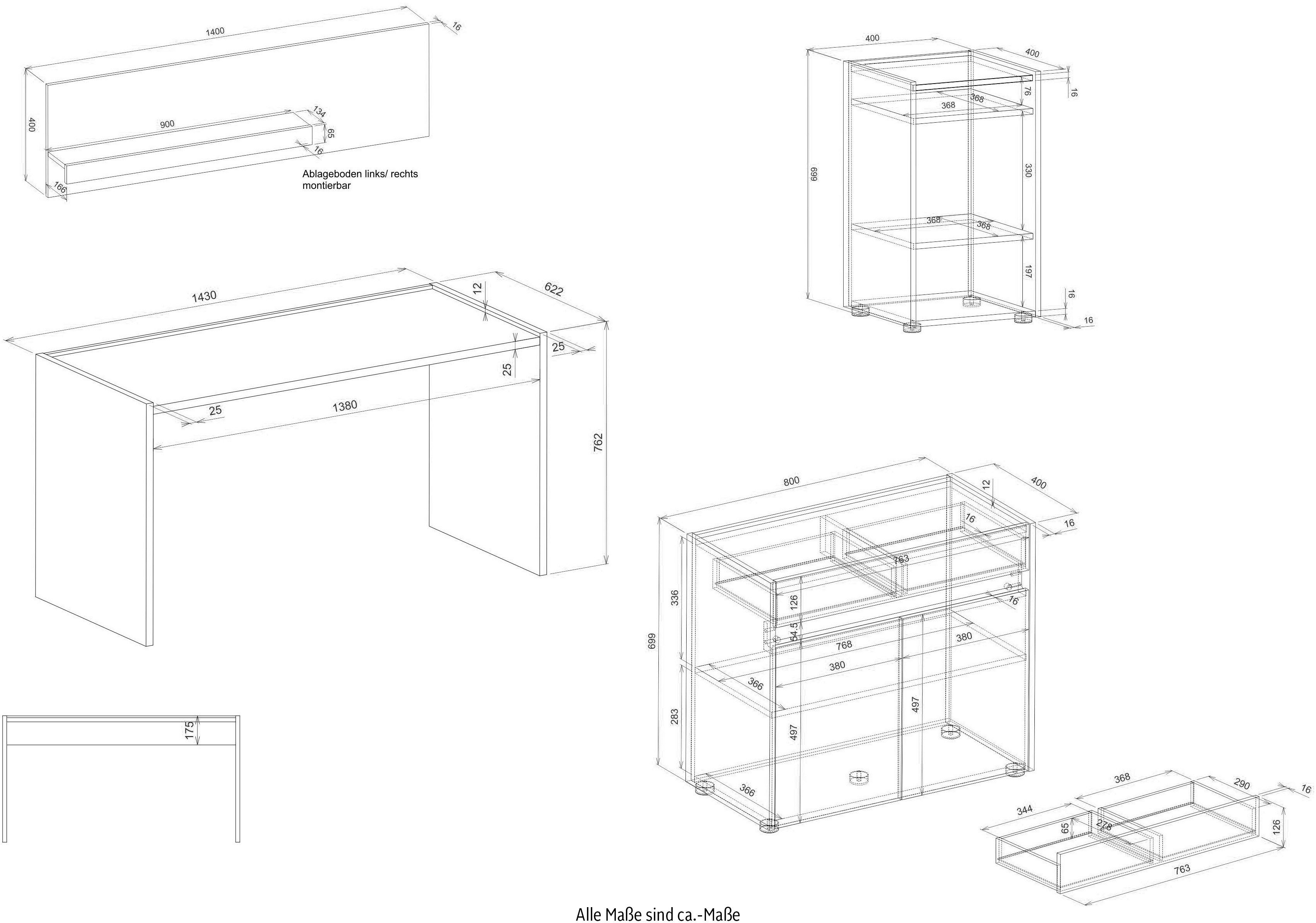 INOSIGN Set kantoormeubelen City/Giron (set, 4-delig)