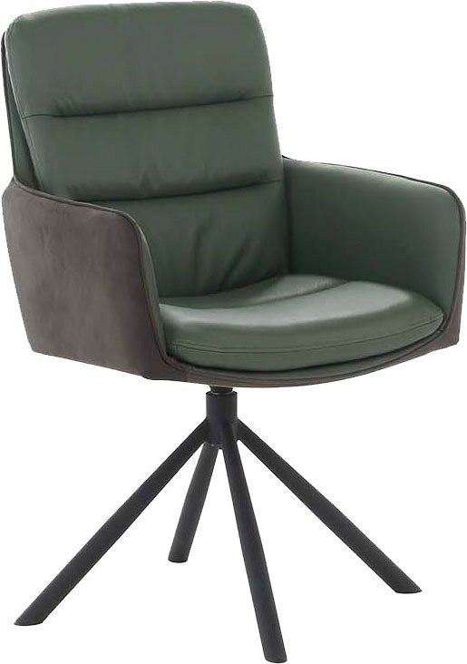 Jockenhöfer Gruppe Draaistoel AUDREY Echt leer, inclusief draaifunctie (360° draaibaar), materiaalmix (set, 2 stuks)