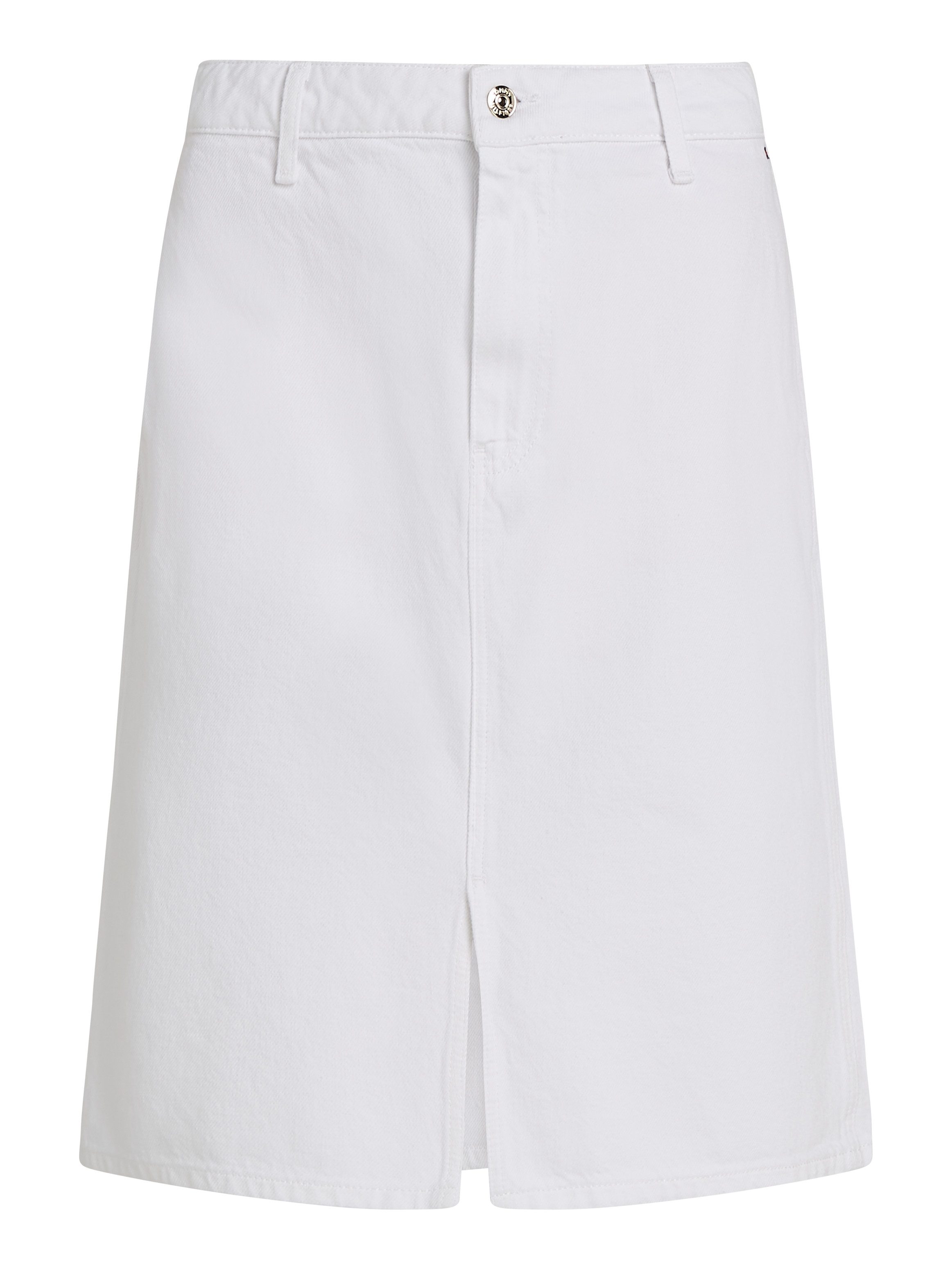 Tommy Hilfiger Jeans rok DNM KNEE STRAIGHT SKIRT RW WHITE