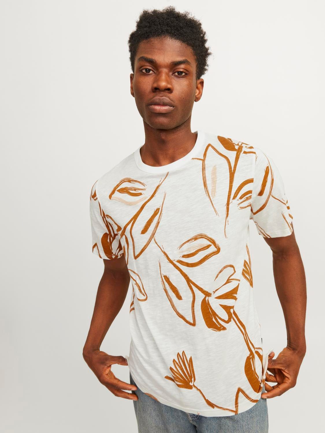 Jack & Jones T-shirt JPRBLAPALMA AOP SS TEE CREW NECK SN