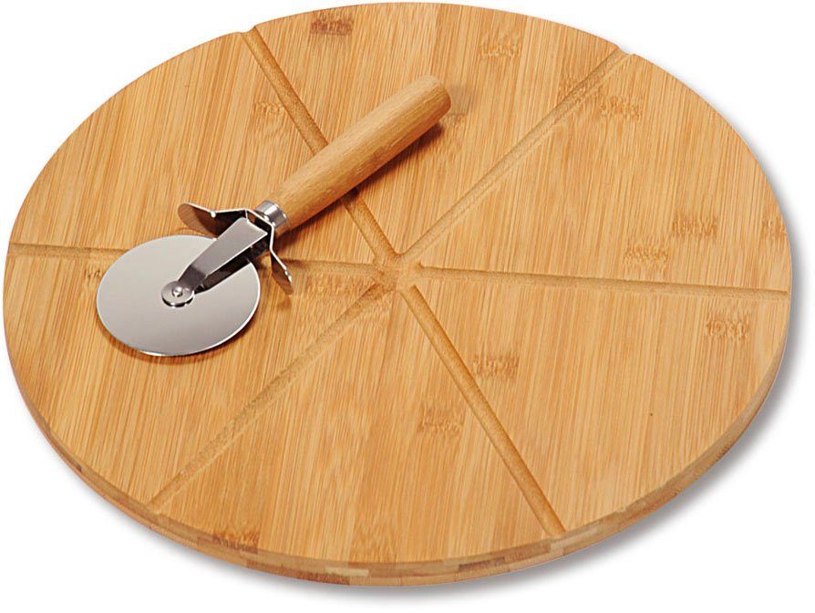 KESPER for kitchen & home Snijplank inclusief pizzames, van fsc®-gecertificeerd bamboe (set, 3 stuks)