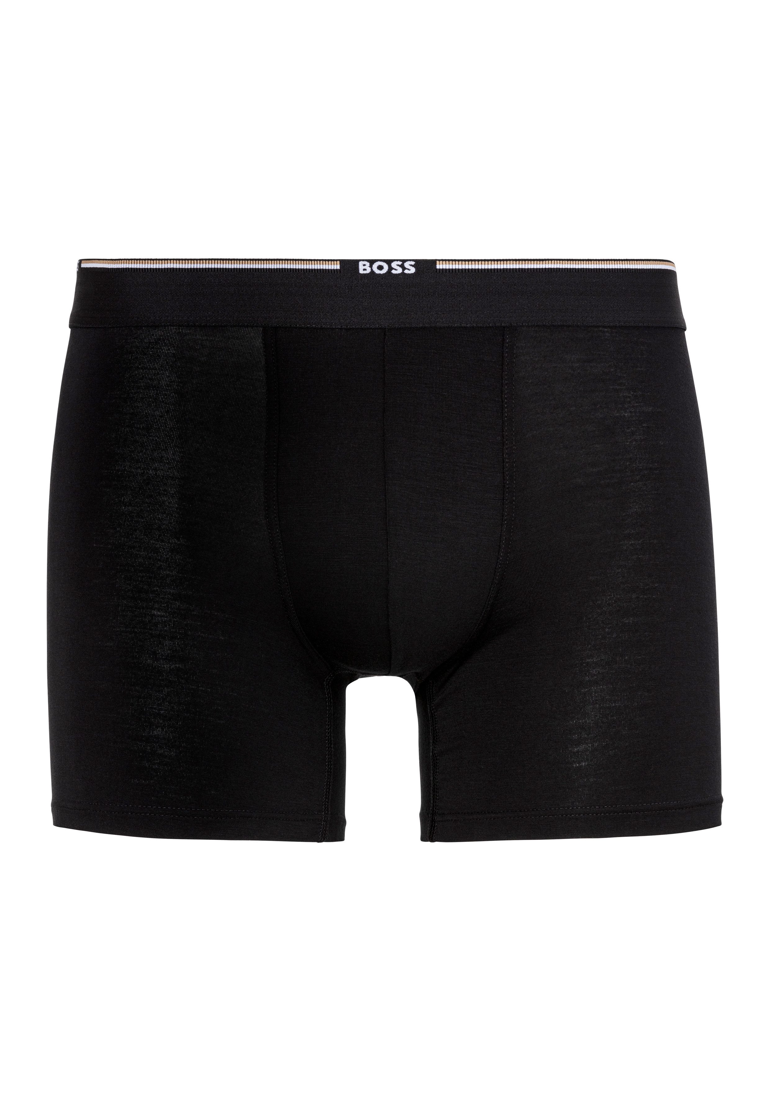BOSS Boxershort BoxerBr 3P Natura met logo-opschrift op de band (set, 3 stuks)