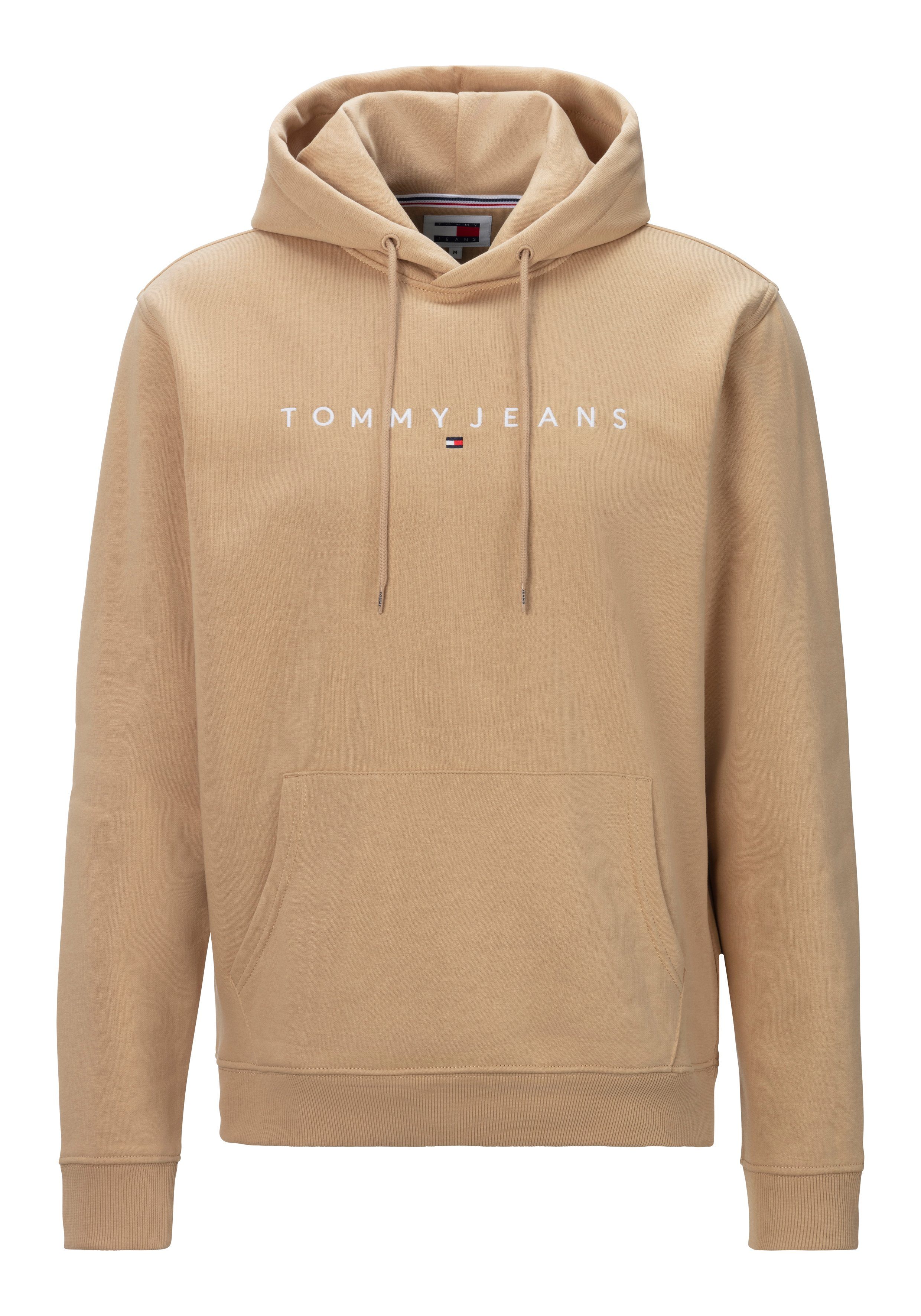 tommy jeans hoodie tjm reg linear logo hoodie ext bruin