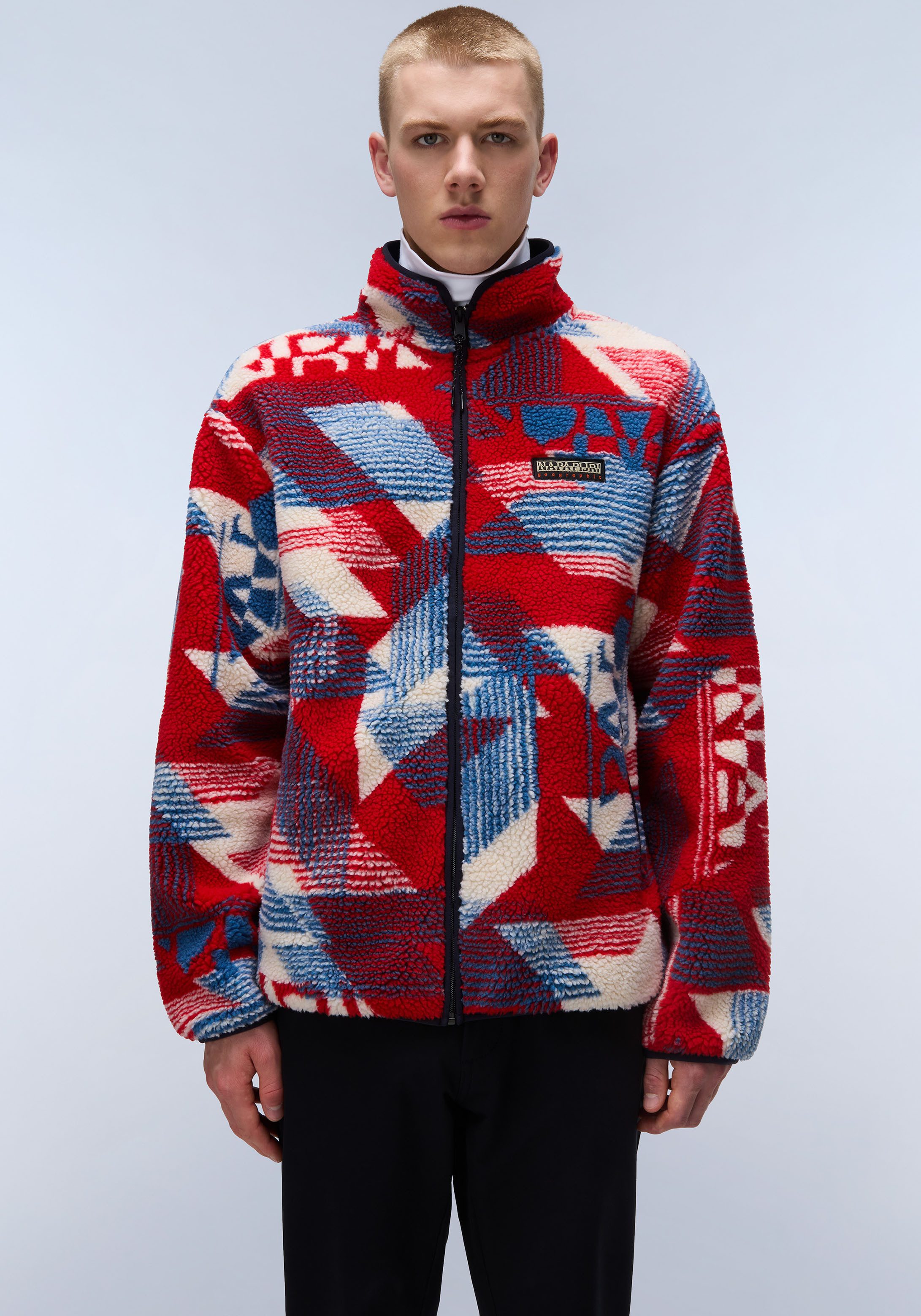 Napapijri Pluchen jack ARGIENT met print all-over heren bodywarmers maat L multicolor