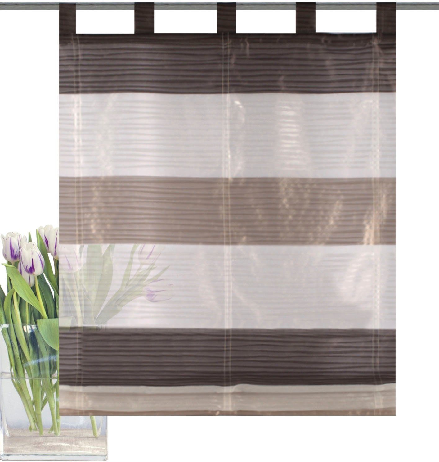 HOME WOHNIDEEN Romeins rolgordijn Gabi Effect voile (1 stuk)