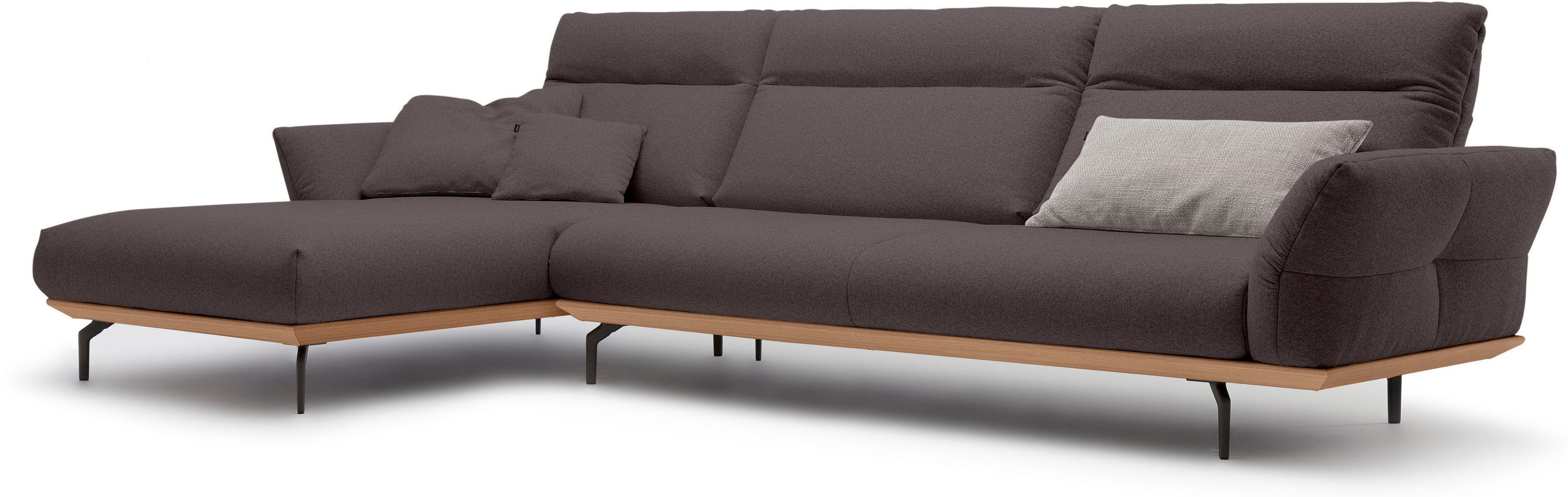 Creation BY ROLF BENZ Hoekbank CR.460 Sokkel in eiken, onderstel in umbra grijs, breedte 338 cm