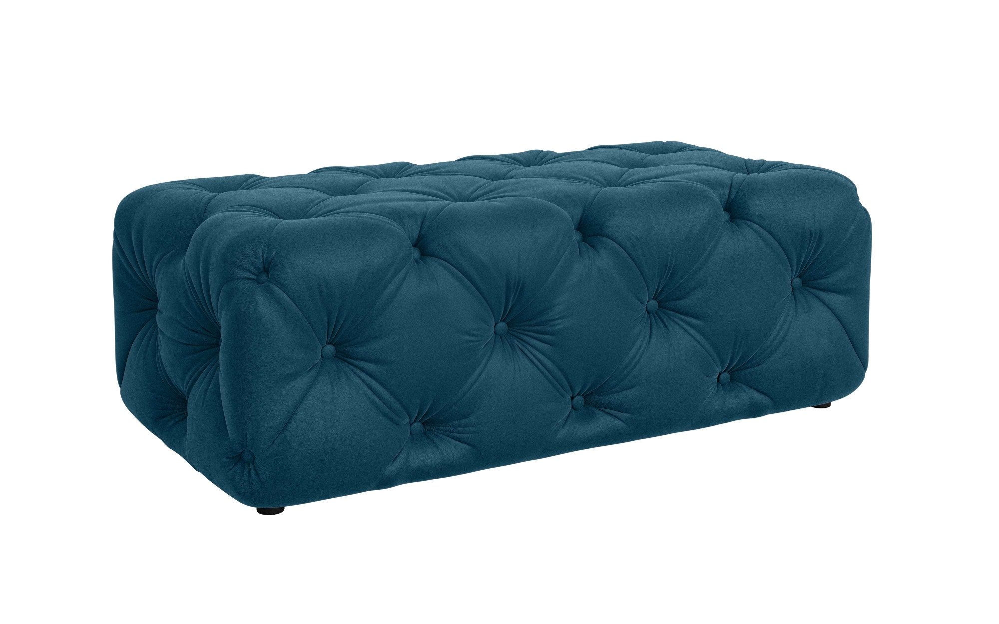 Places of Style Hocker FOLLINA Beklede poef met klassieke Chesterfield-knopafwerking
