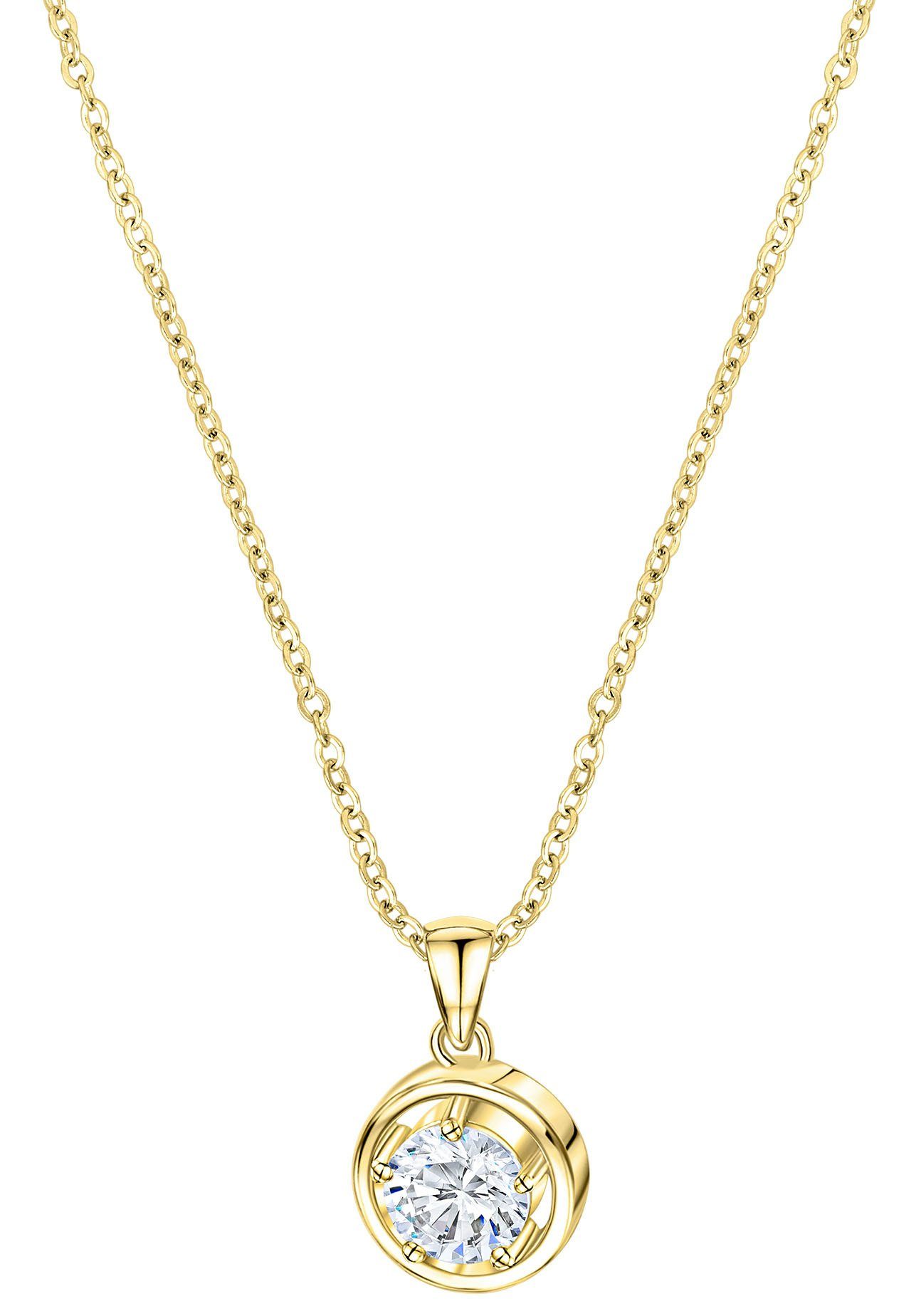 Firetti Ketting met hanger Sieraad cadeau zilver 925 halssieraad halsketting ankerketting solitair dames kettingen goud(kleur)