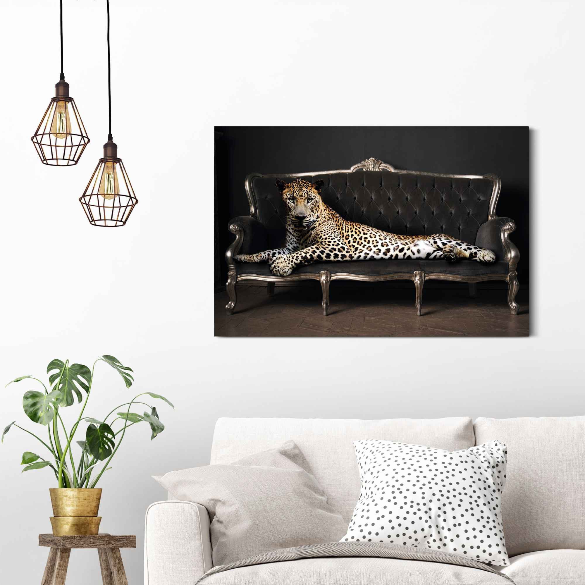 Reinders! Artprint luipaard chic panter - liggend - luxe - relax