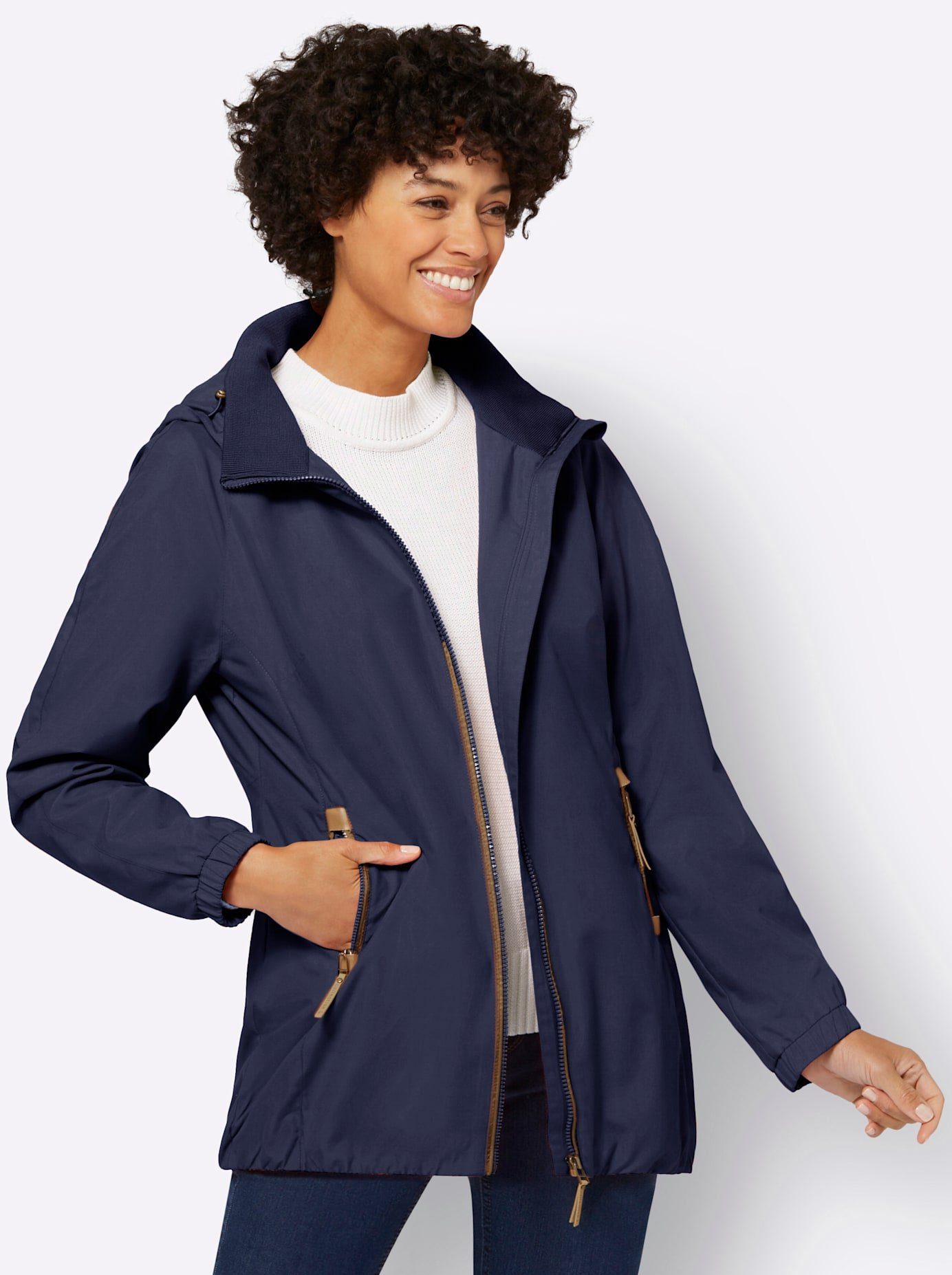 Casual Looks Lang jack dames lange jassen maat 54 blauw