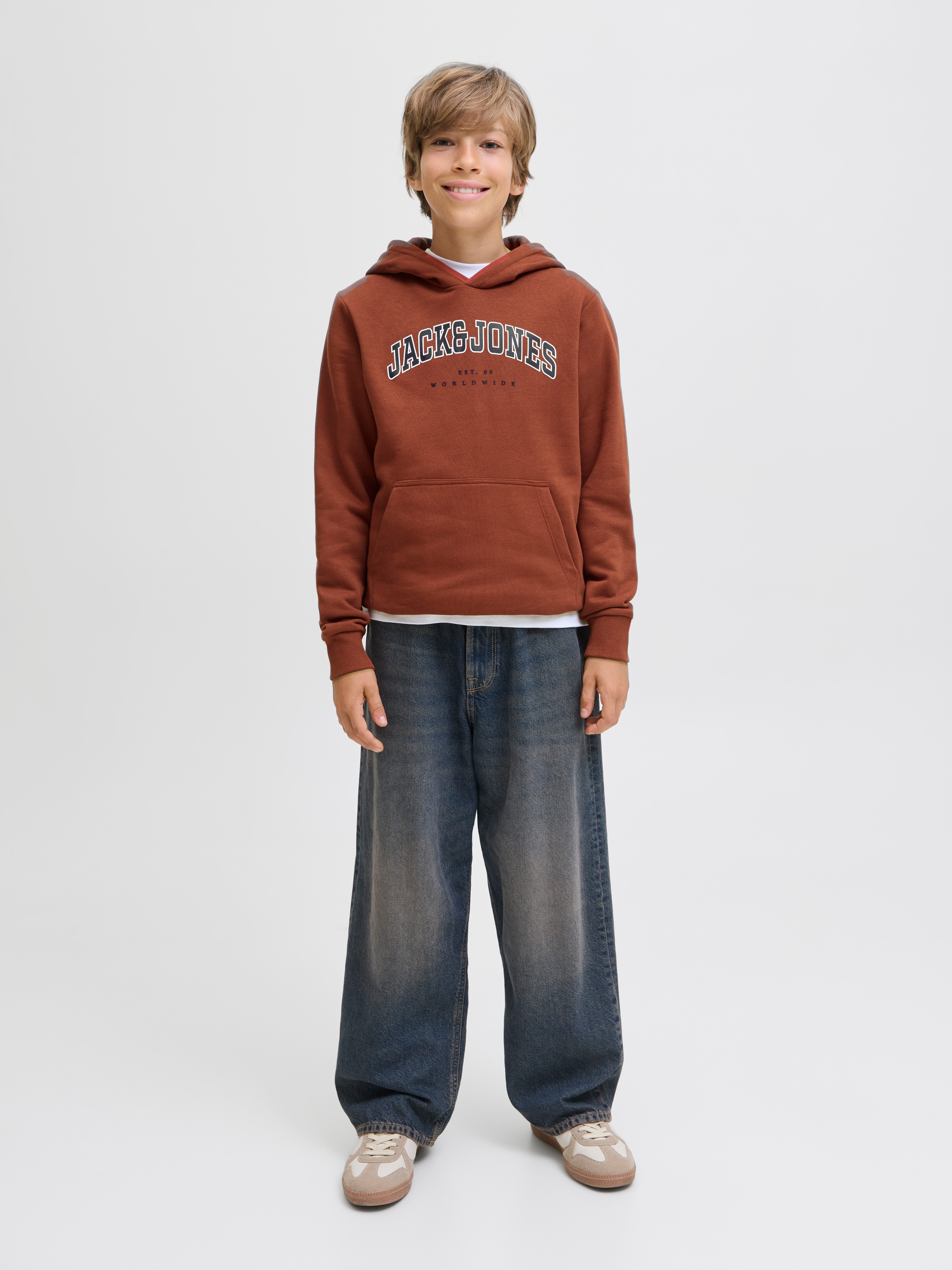 Jack & Jones Junior Hoodie JJECALEB VARSITY SWEAT HOOD NOOS JNR