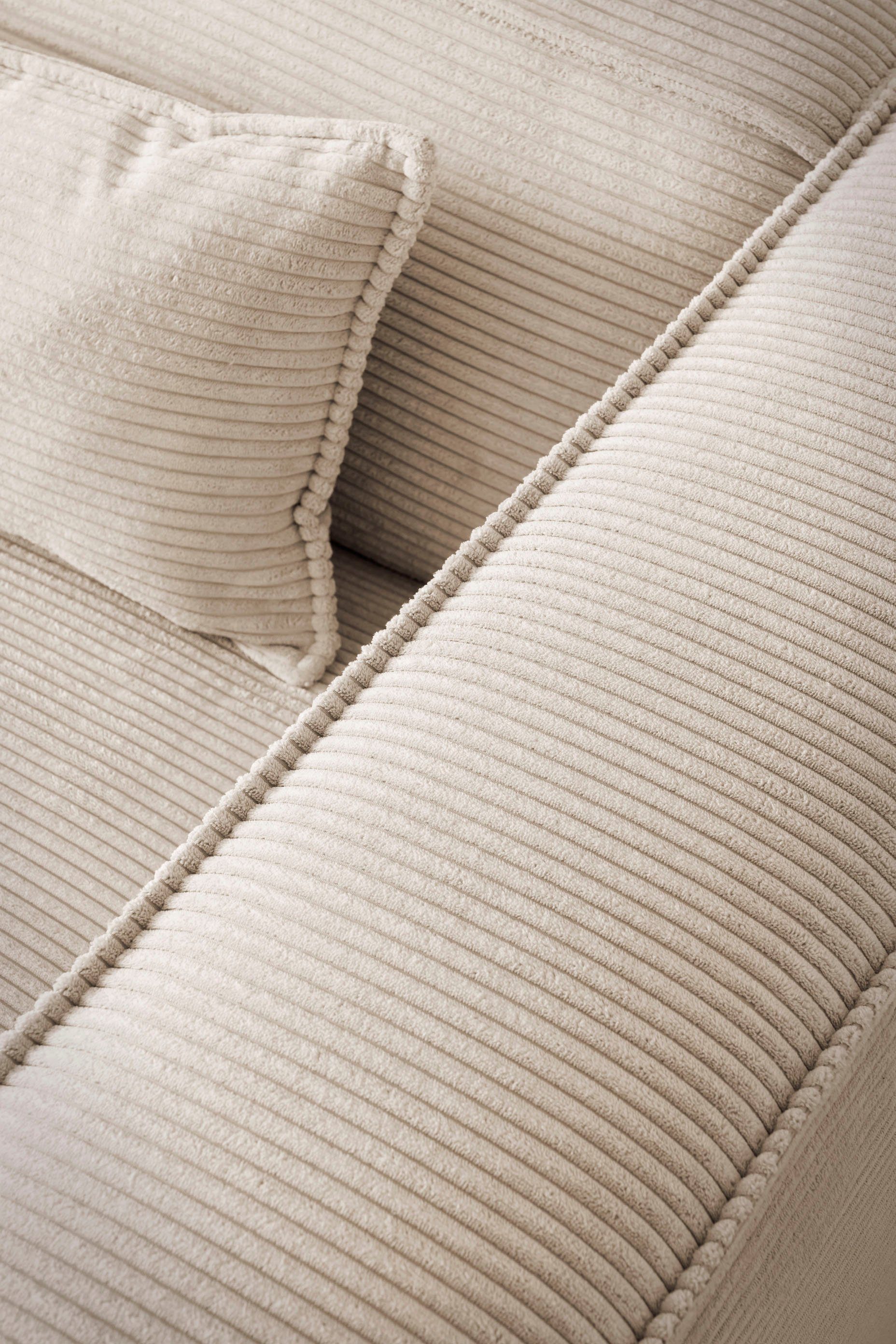 LeGer Home by Lena Gercke Hoekbank PIARA XXL, Big-sofa in cord of linnenlook, L-vorm, met biesnaad