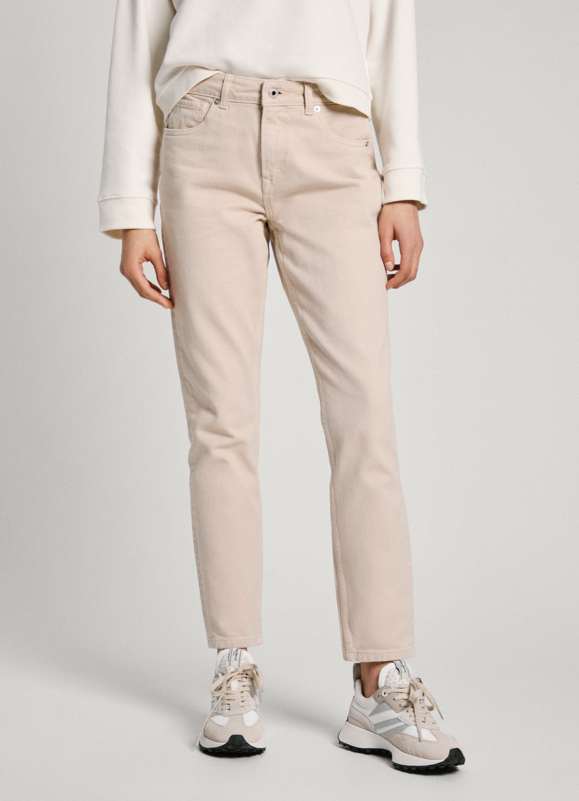 Pepe Jeans High-waist jeans TAPERED JEANS HW dames high waisted jeans maat 27 beige