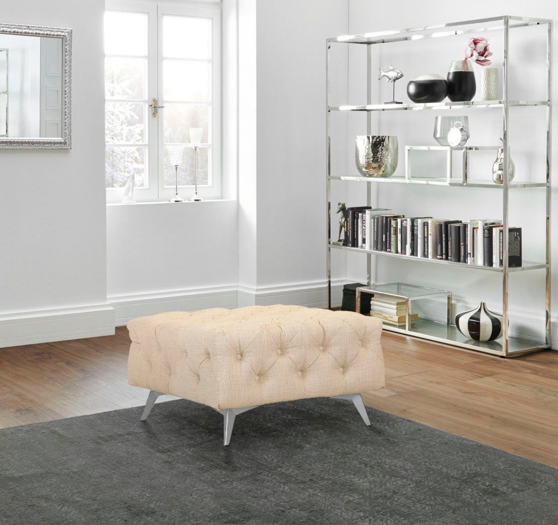 Leonique Hocker Glynis luxueuze capitonnage, moderne chesterfield look, kleur van de poten ter keuze