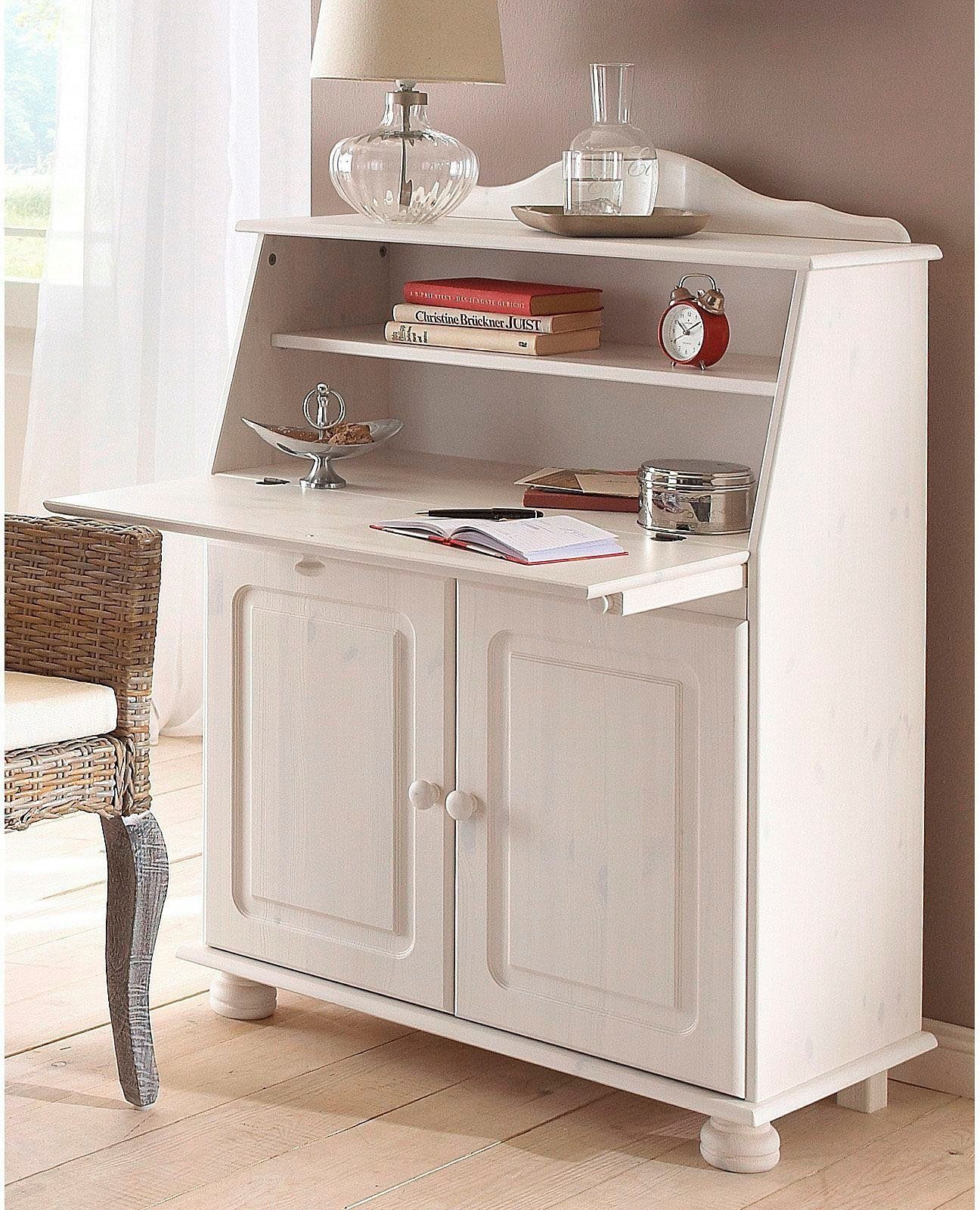 Home affaire Secretaire Mette, bureau in landhuisstijl, gemaakt van massief hout, breedte 82 cm