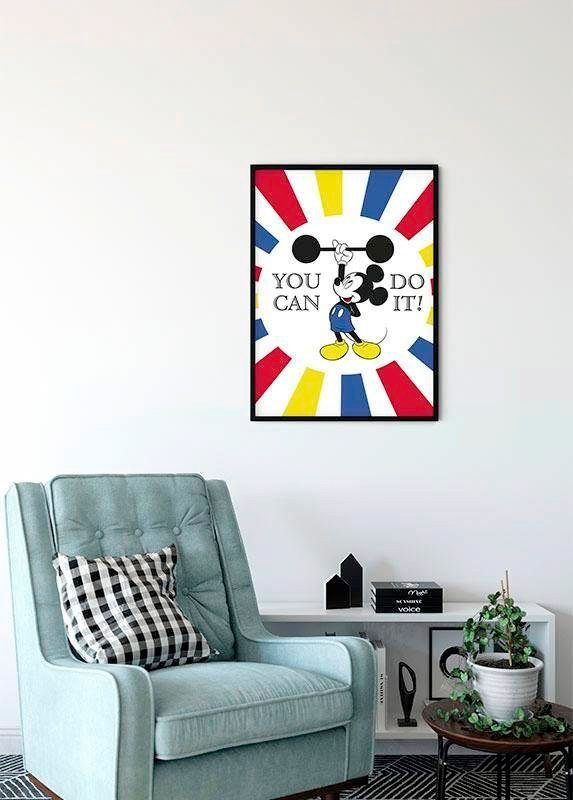 Komar Wanddecoratie Mickey Mouse Do it Wanddecoratie voor de kinderkamer - zonder lijst (1 stuk)