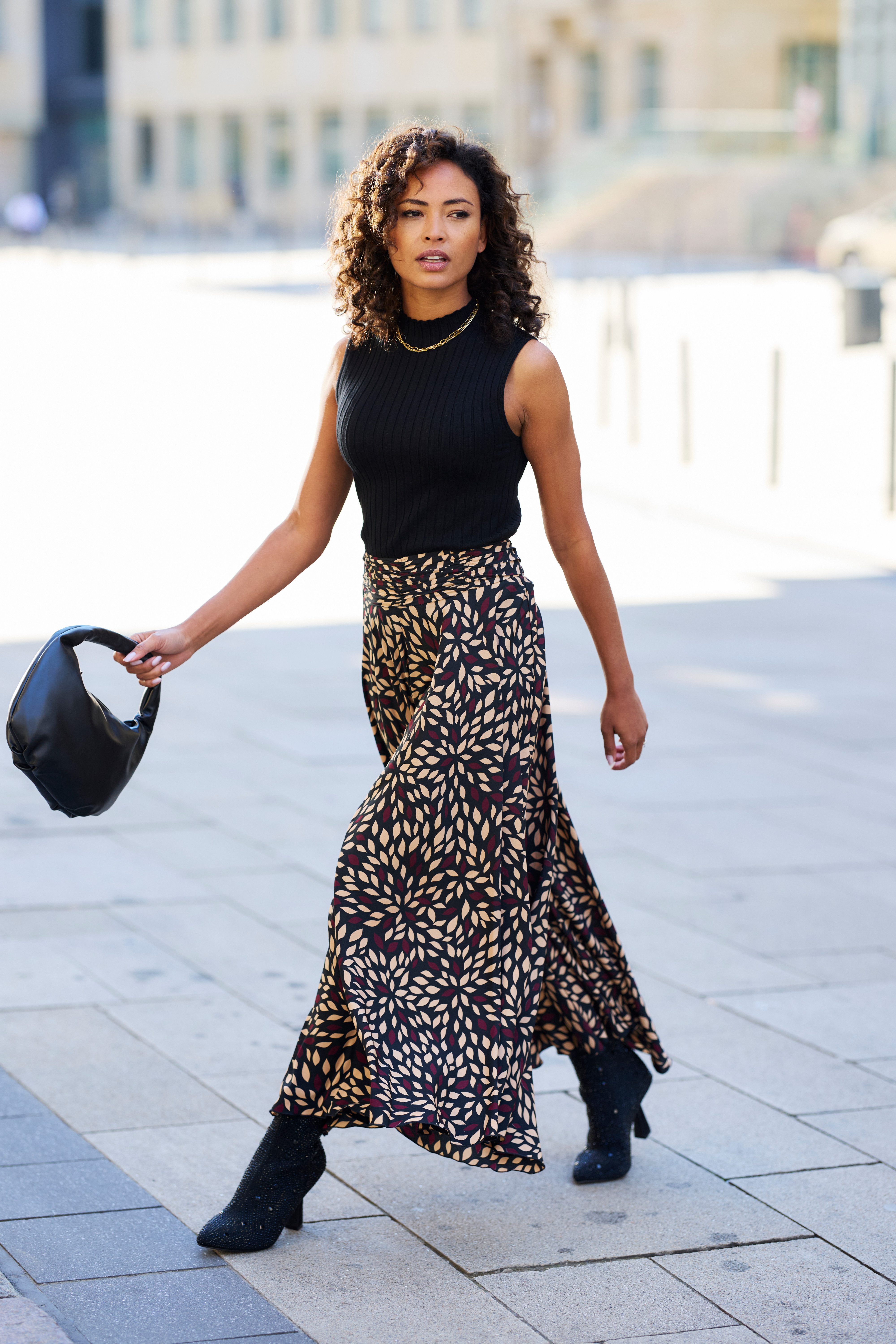 Lascana Broekrok van gladde stof, culotte stijl, extra wijde pijpen