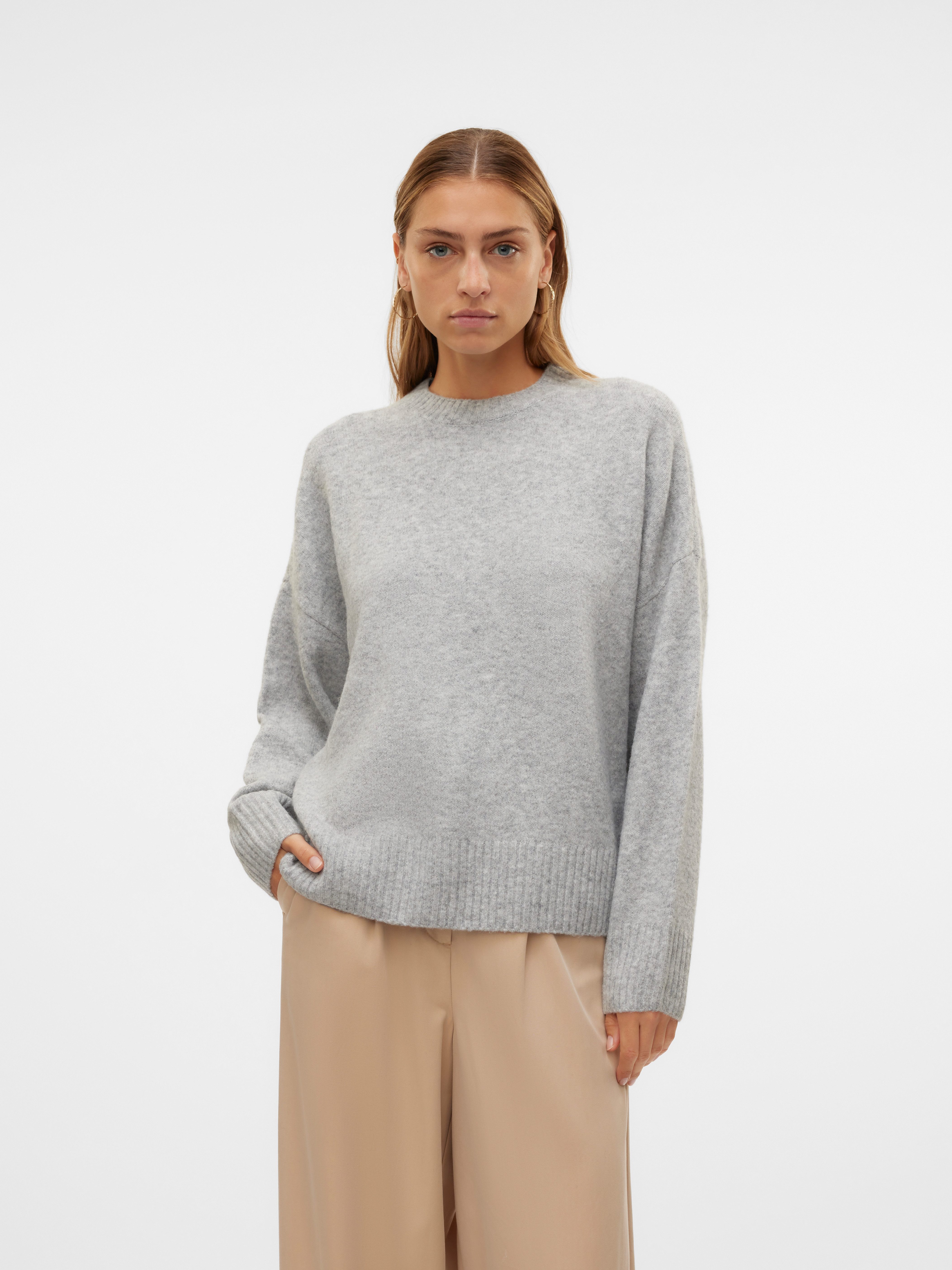 Vero Moda Gebreide trui VMBOOM LS O-NECK PULLOVER GA NOOS