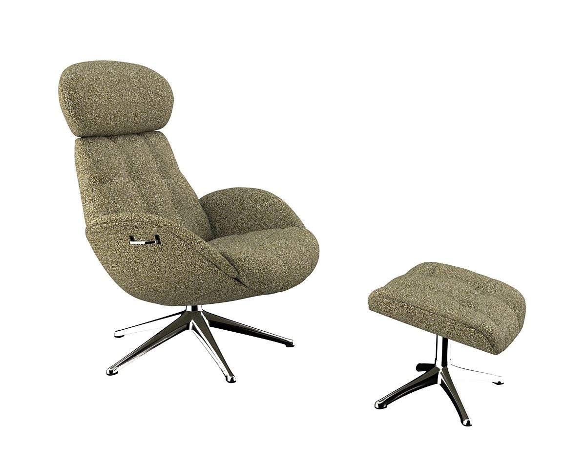 FLEXLUX Relaxfauteuil Chester, functionele stoel, gestoffeerde stoel, armleuningen, TV-fauteuil tv-fauteuils maat Bouclé groen