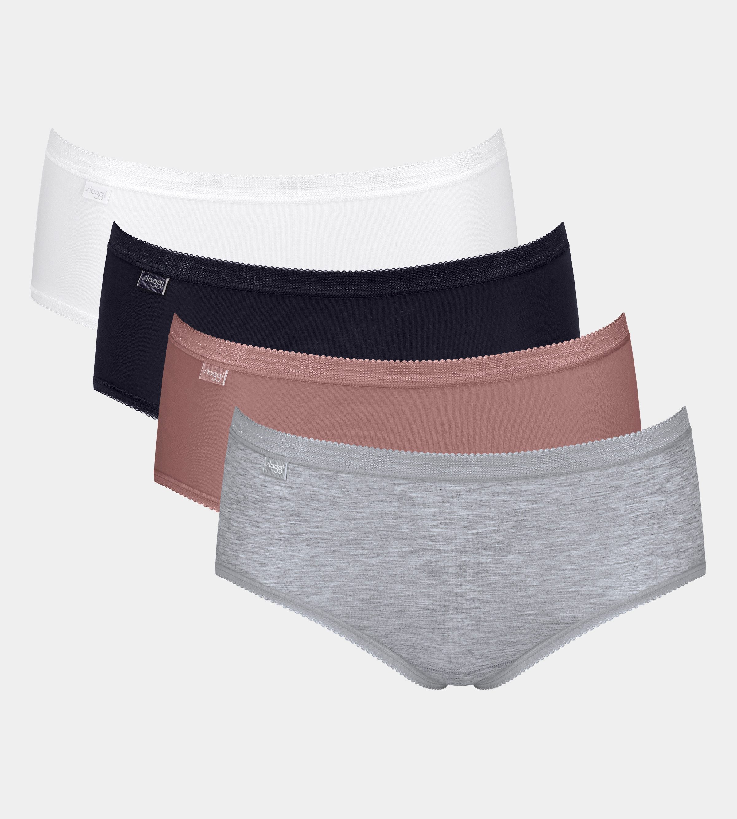 Sloggi Slip Basic+ Midi C4P perfecte pasvorm (4 stuks, Set van 4) dames slips maat 44 multicolor