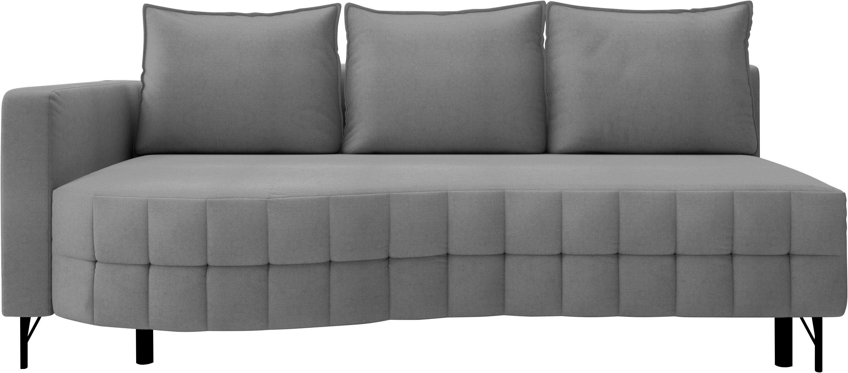 exxpo - sofa fashion Loungebank T wiggy slaapbank met bedfunctie en bedlade, comfortabele bonellvering, super zitcomfort, elegante vormtaal