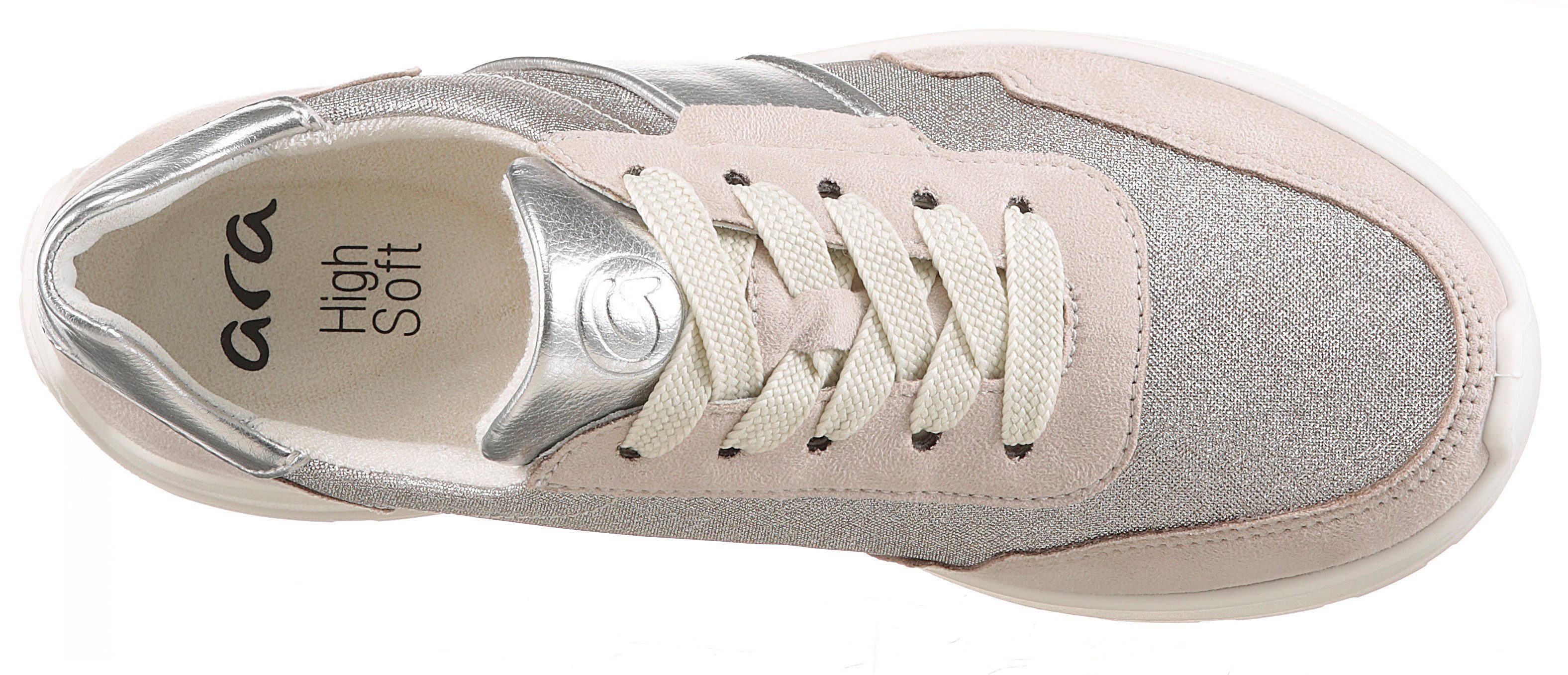 Ara Sneakers met sleehak New York , wig sneaker, veterschoen in comfortwijdte h (= zeer breed)