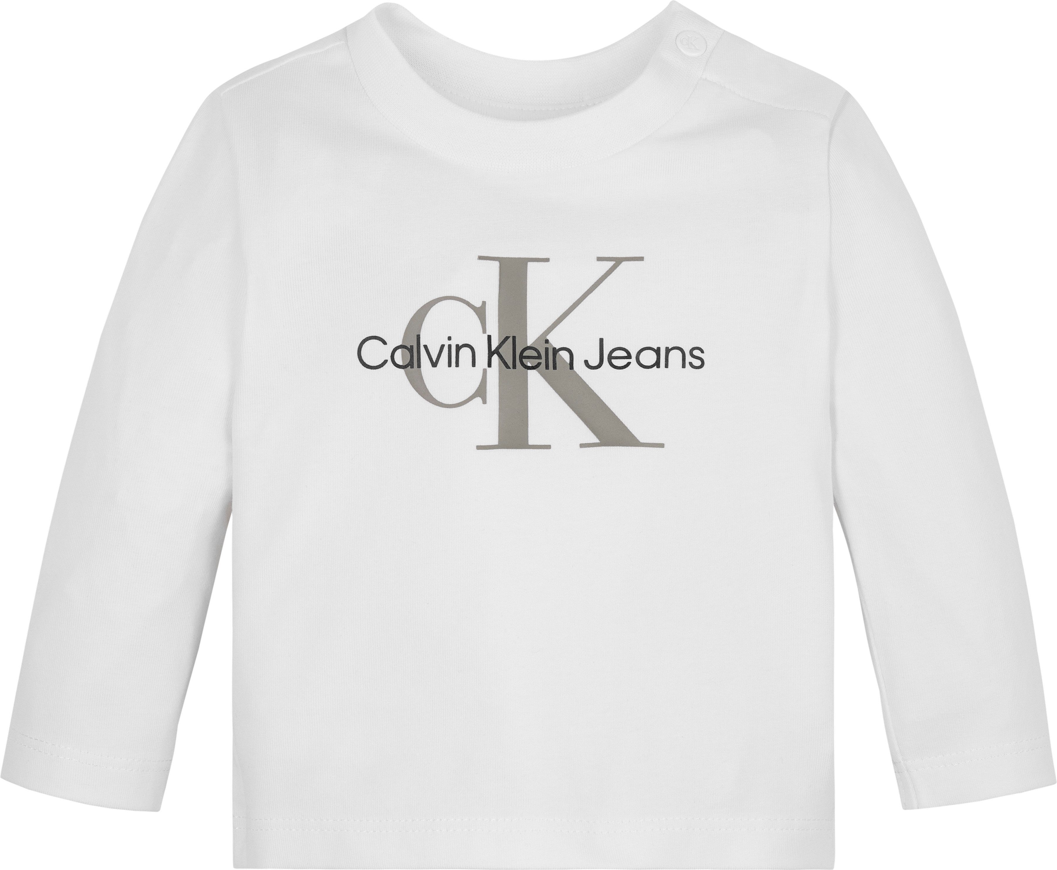 Calvin Klein Shirt met lange mouwen MONOGRAM LS T-SHIRT voor baby’s tot 2 jaar, met grote print